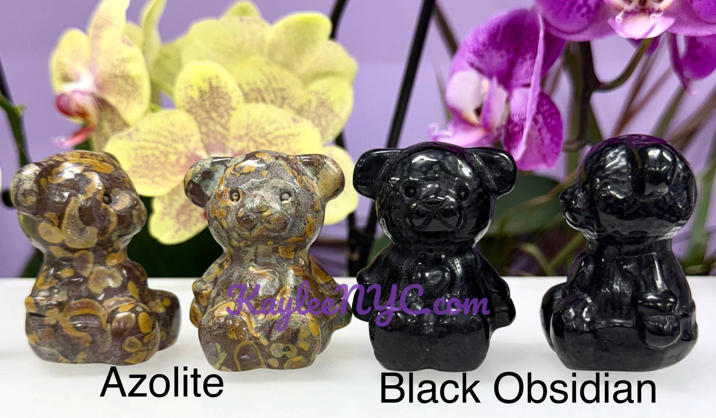 2 INCH Natural Crystal Teddy Bears Healing Energy