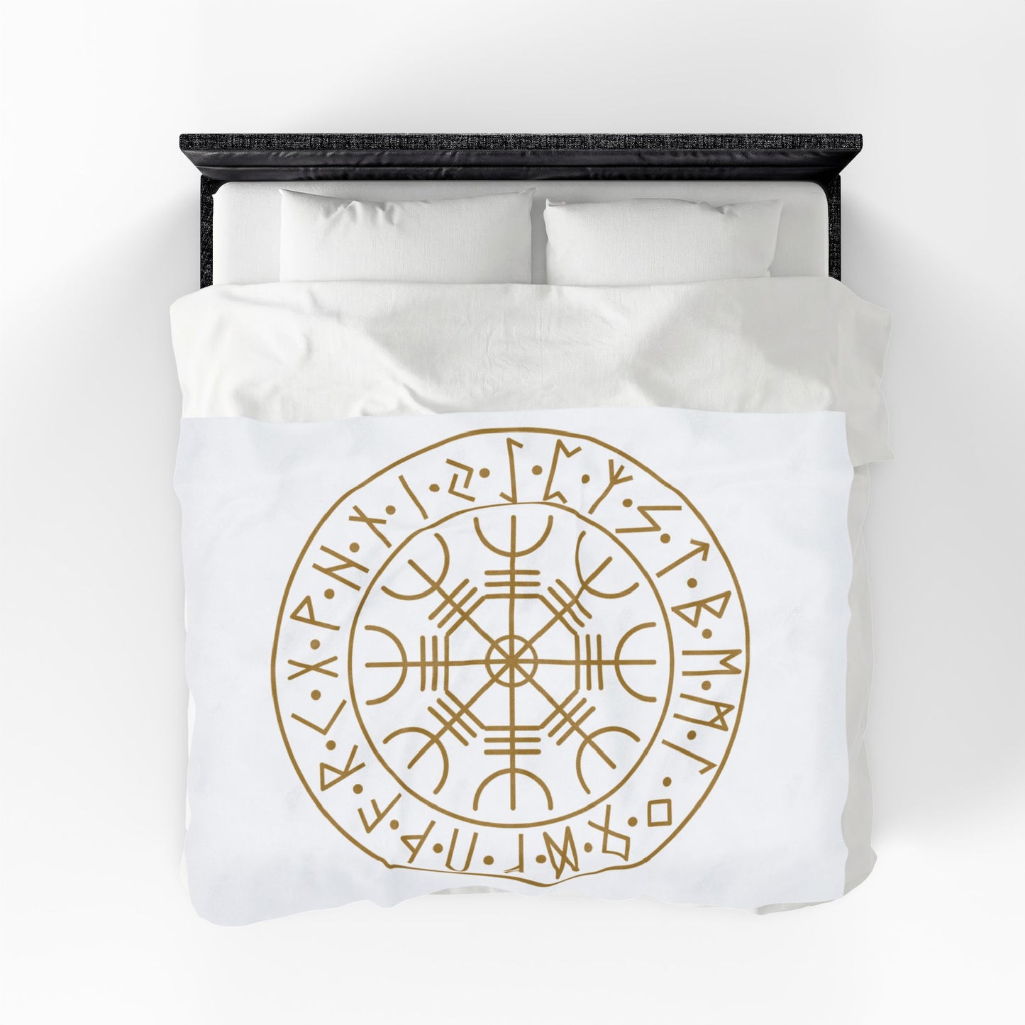 Vegvísir Norse Compass velveteen blanket | Viking rune circle, pagan protection symbol