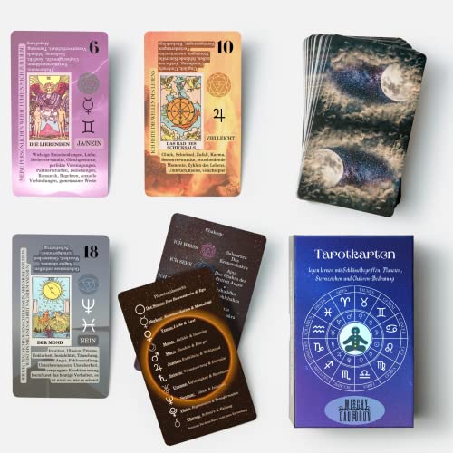 Witchy Cauldron Tarot Cards for Beginners with Meanings on Each Card — 78 Card Learning Tarot Deck with Guidebook, Reversed Meanings, Chakra, Zodiac & Planetary Symbols | Rider-Waite Style (English)