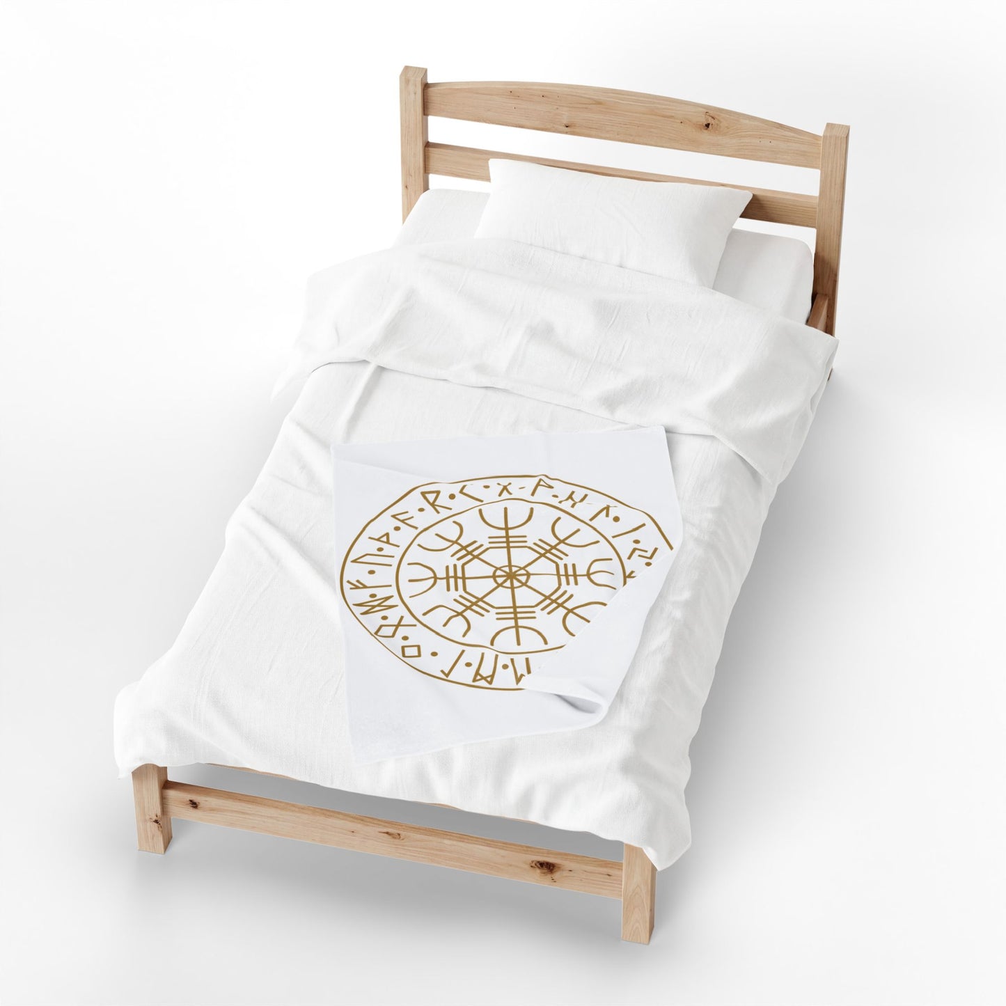 Vegvísir Norse Compass velveteen blanket | Viking rune circle, pagan protection symbol