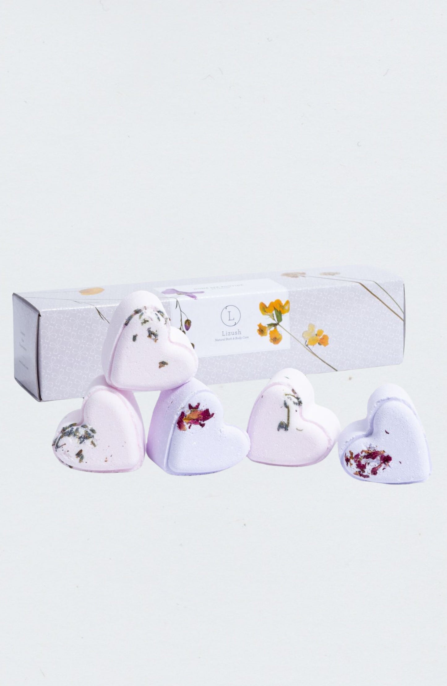 Heart Shaped Lavender Shower Steamers Gift Box-Set of 5