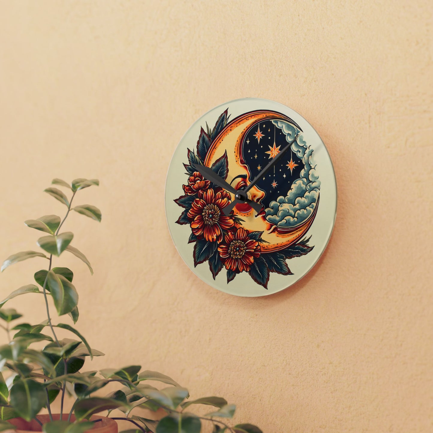 Celestial Floral Acrylic Wall Clock | Boho Home Decor | Starry Night Wall Art | Gift for Astrology Lovers, Moon Phase Decor, Unique [...]