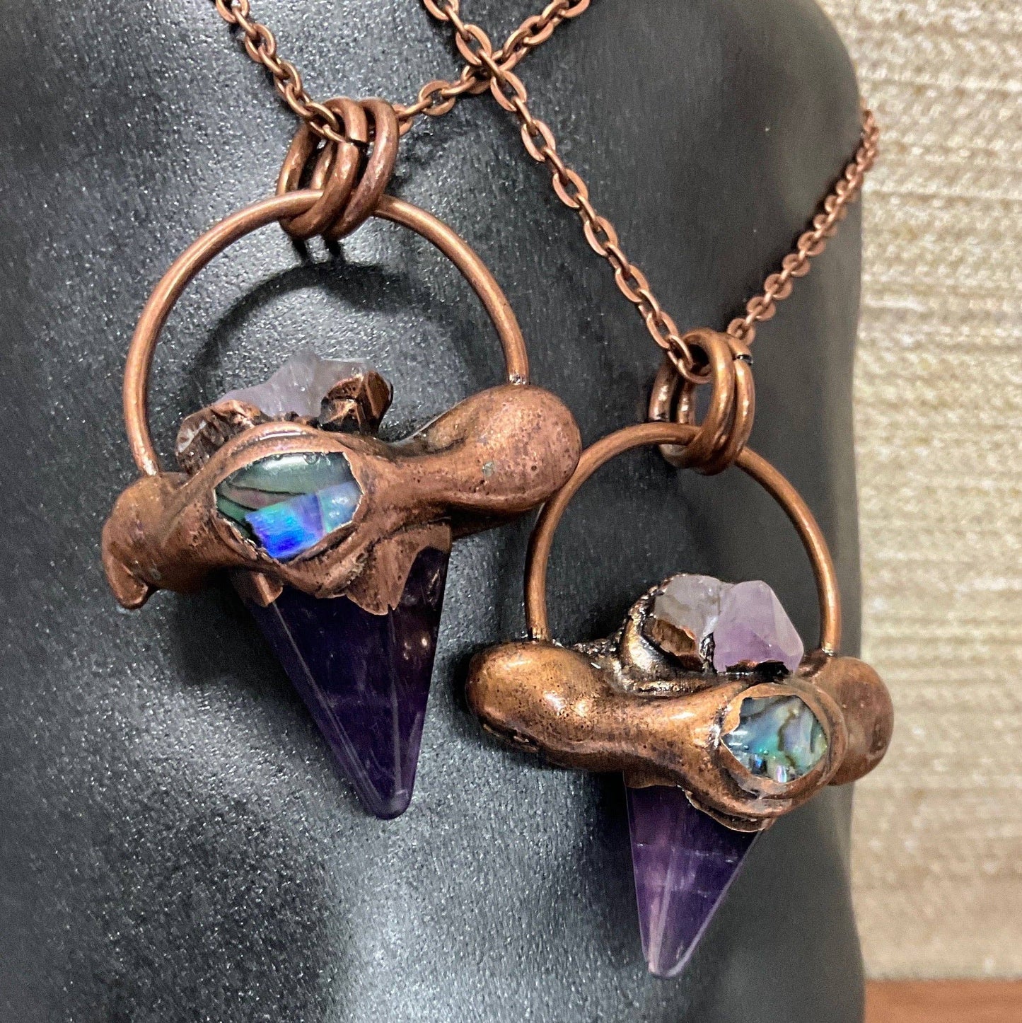 Peace Love Bling - Gaia sacred hexagon amethyst necklace