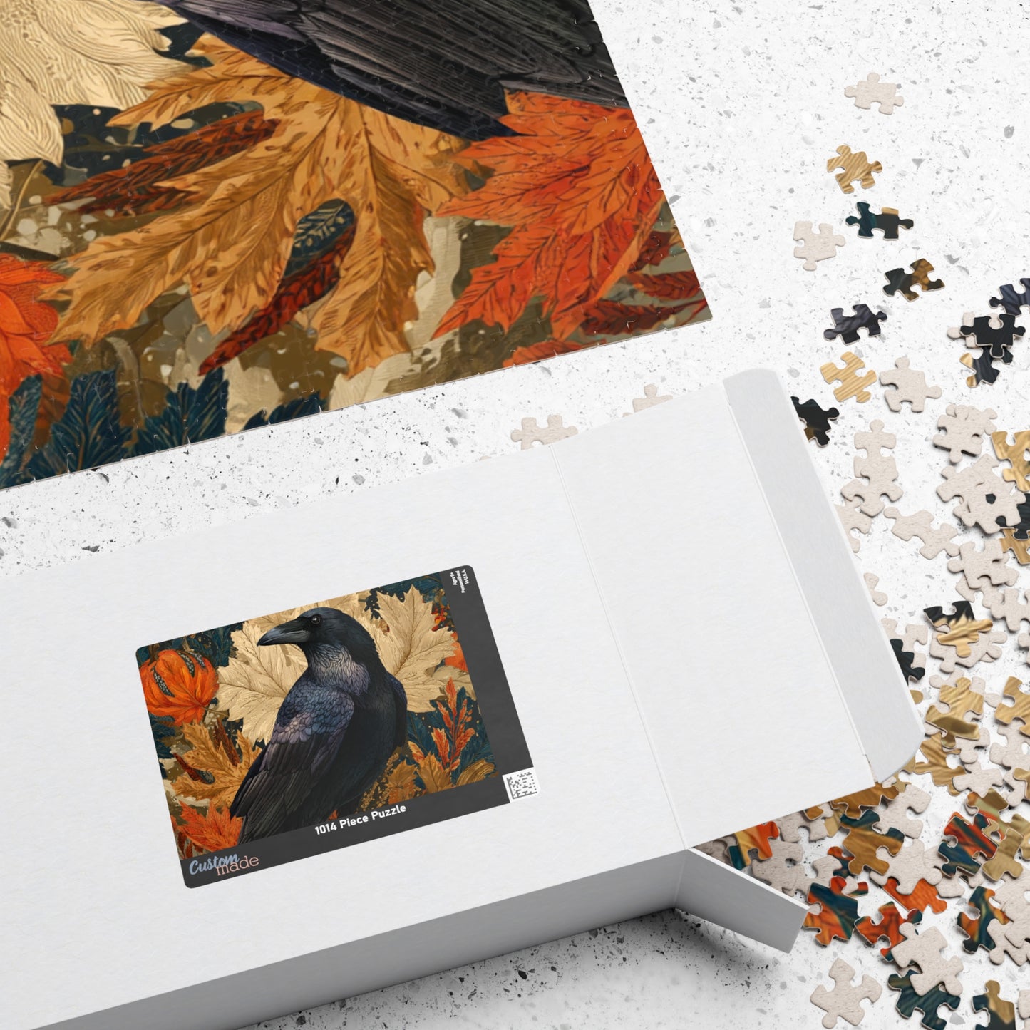 Raven on Autumn Pumpkins Puzzle