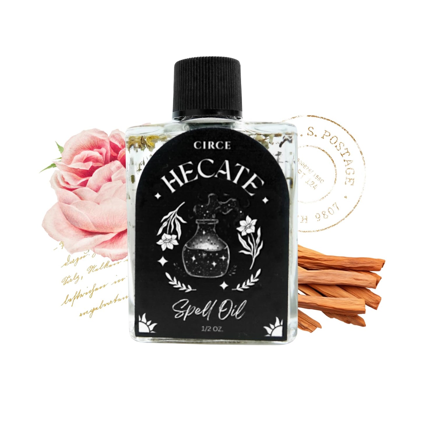 CIRCE Evil Eye Protection Spell Oil - Energy Protection & Defensive Layer - Add to Bath, Use in Rituals, Wear as Fragrance to Align w/Desires- Coconut Oil, Rosemary, Rue, and Hyssop. - 1/2oz