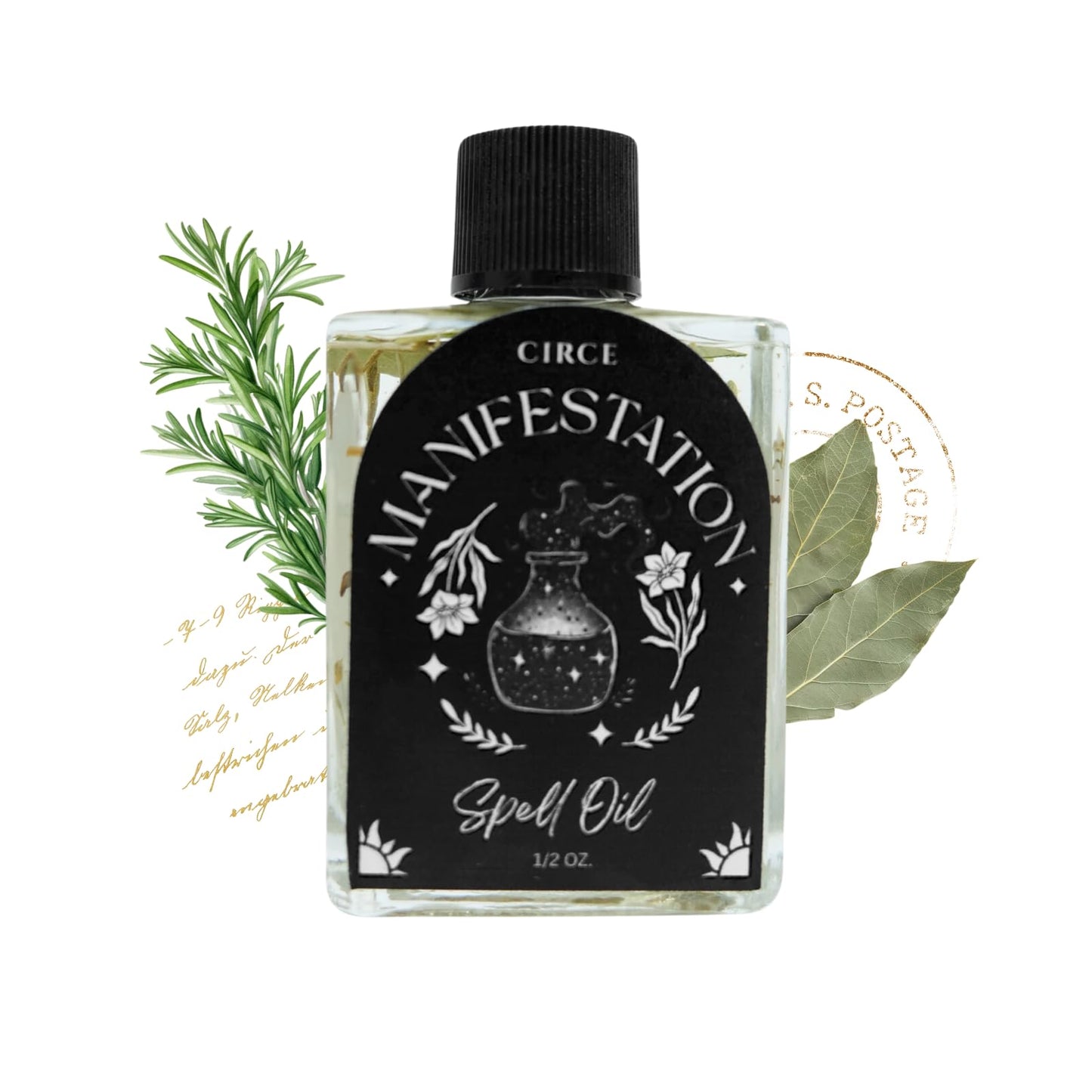 CIRCE Evil Eye Protection Spell Oil - Energy Protection & Defensive Layer - Add to Bath, Use in Rituals, Wear as Fragrance to Align w/Desires- Coconut Oil, Rosemary, Rue, and Hyssop. - 1/2oz