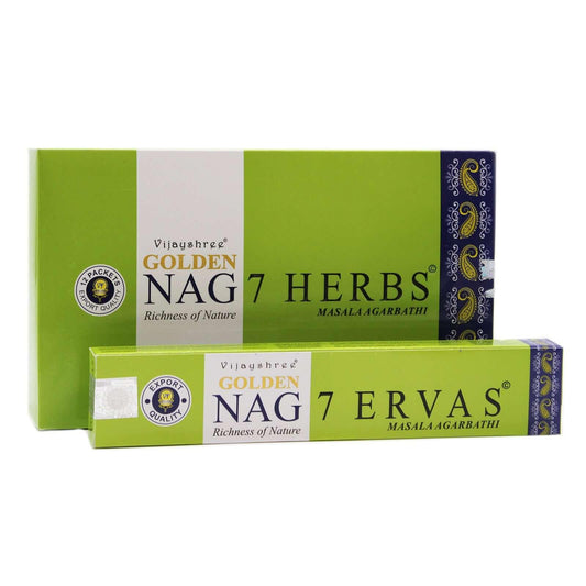 7 Herbs Golden Nag | Incense Sticks Joss 15g | Premium Scents | Fragrance | Hand Rolled | Yoga | Aromatherapy | Meditation-0