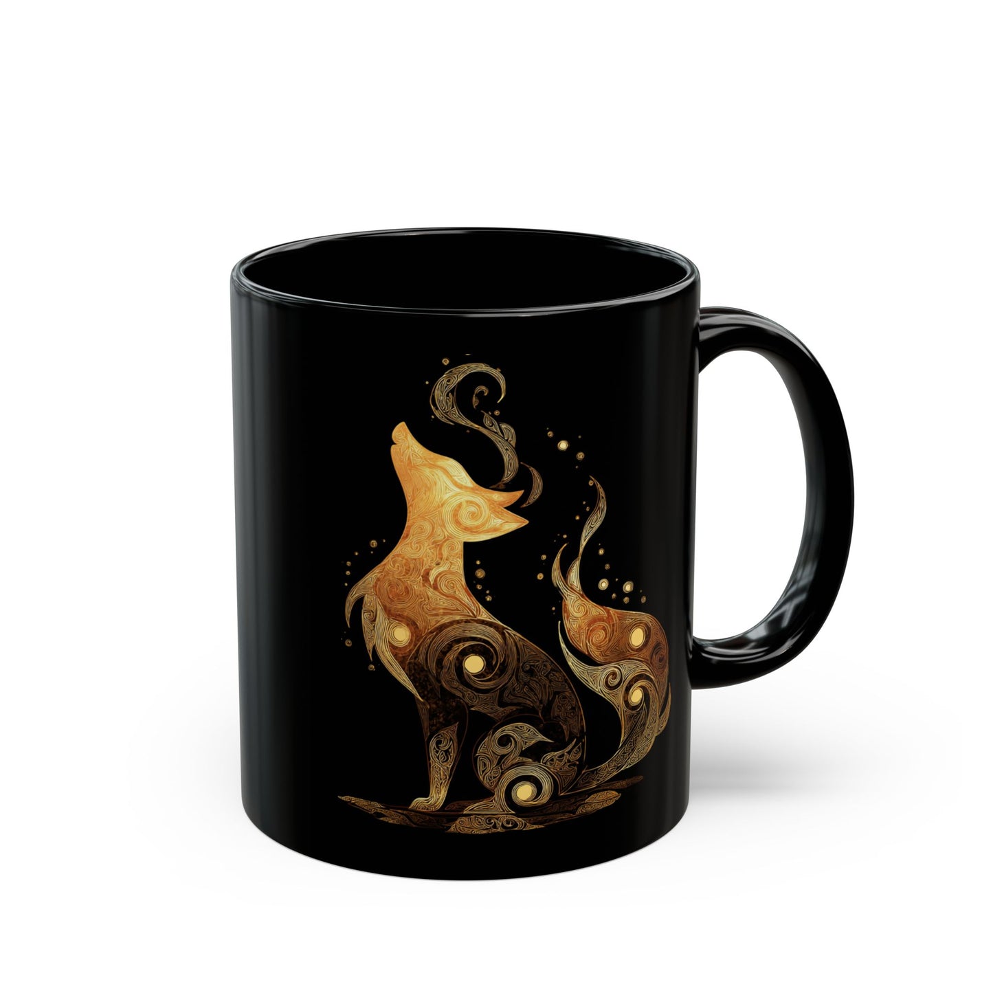 Spirit Fox Mug, Whimsical Animal Coffee Cup, Unique Ceramic Drinkware, Cute Forest Creature Tea Mug, Gift for Fox Lovers, Kitchen Decor,