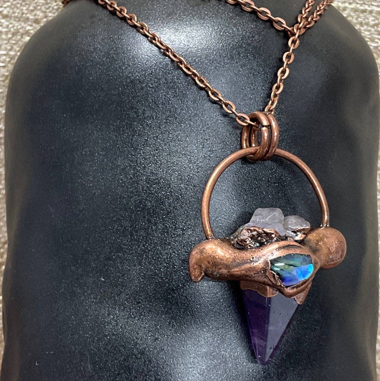 Peace Love Bling - Gaia sacred hexagon amethyst necklace
