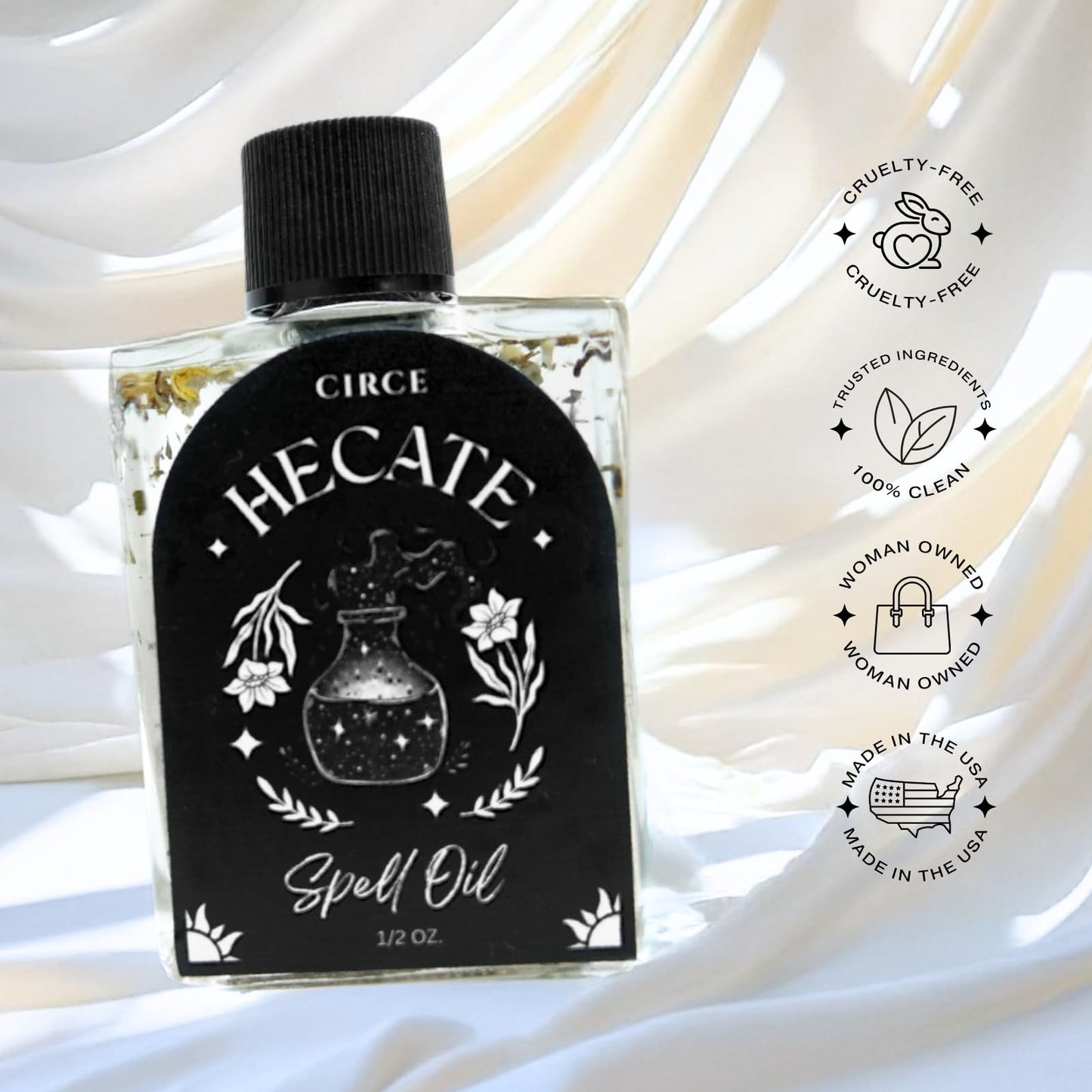 CIRCE Evil Eye Protection Spell Oil - Energy Protection & Defensive Layer - Add to Bath, Use in Rituals, Wear as Fragrance to Align w/Desires- Coconut Oil, Rosemary, Rue, and Hyssop. - 1/2oz