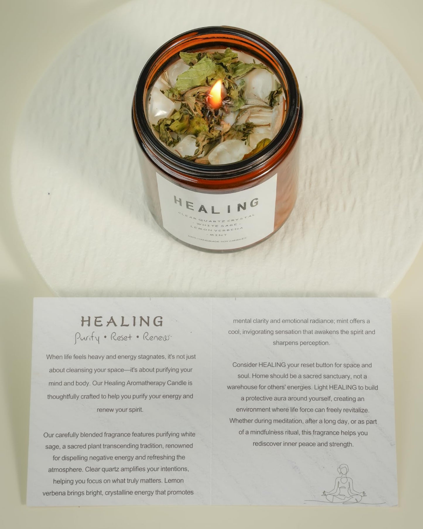 Natural Crystal Candle,Abundance, Crystal Ritual, Spiritual, Money Prosperity, Candle Spell.(Abundance)