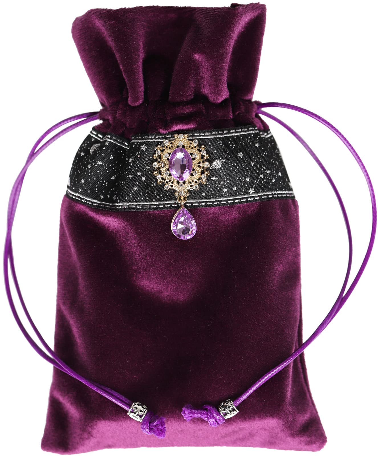 Tarot Cards Bag Divination Tablecloth Star River Lace Thickened Velvet Back Particle Bottom with Tarot Pouch (Green)