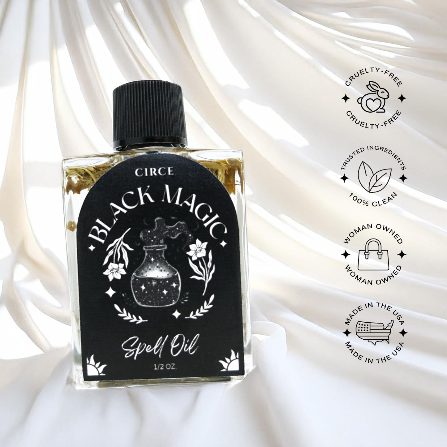 CIRCE Evil Eye Protection Spell Oil - Energy Protection & Defensive Layer - Add to Bath, Use in Rituals, Wear as Fragrance to Align w/Desires- Coconut Oil, Rosemary, Rue, and Hyssop. - 1/2oz