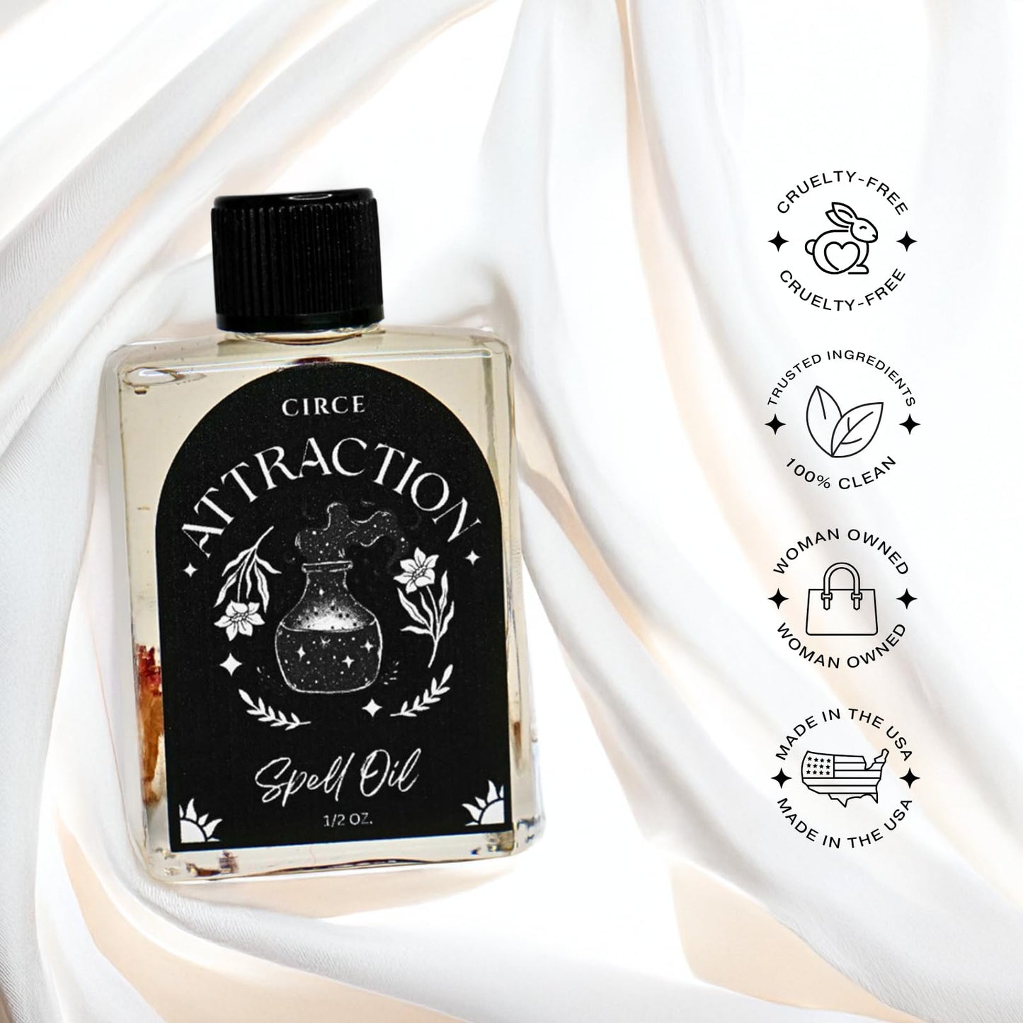 CIRCE Evil Eye Protection Spell Oil - Energy Protection & Defensive Layer - Add to Bath, Use in Rituals, Wear as Fragrance to Align w/Desires- Coconut Oil, Rosemary, Rue, and Hyssop. - 1/2oz