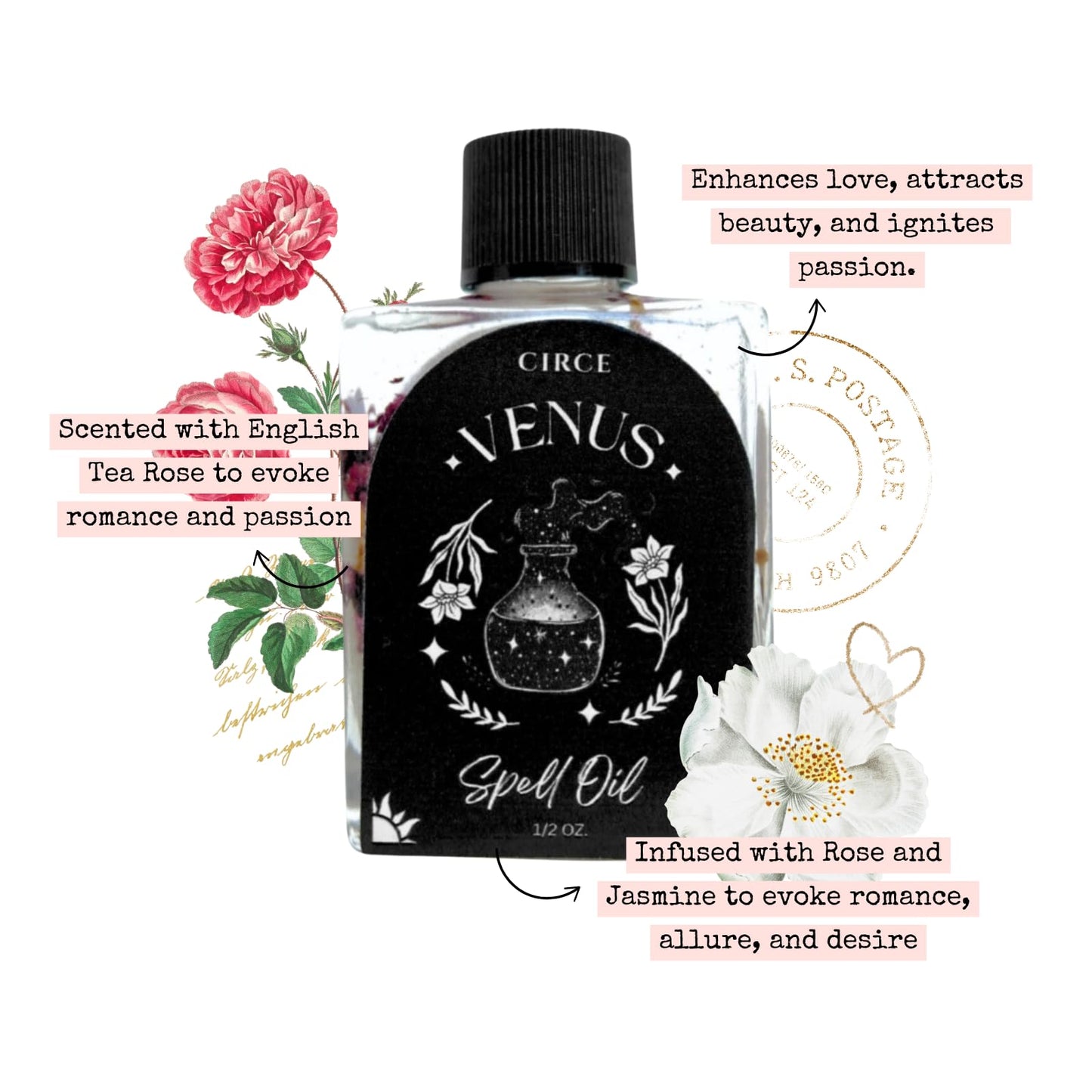 CIRCE Evil Eye Protection Spell Oil - Energy Protection & Defensive Layer - Add to Bath, Use in Rituals, Wear as Fragrance to Align w/Desires- Coconut Oil, Rosemary, Rue, and Hyssop. - 1/2oz