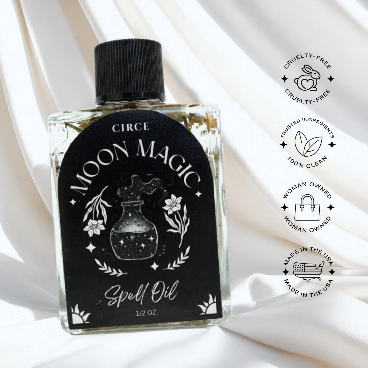CIRCE Evil Eye Protection Spell Oil - Energy Protection & Defensive Layer - Add to Bath, Use in Rituals, Wear as Fragrance to Align w/Desires- Coconut Oil, Rosemary, Rue, and Hyssop. - 1/2oz