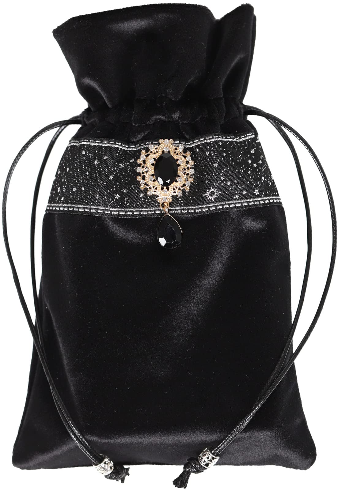 Tarot Cards Bag Divination Tablecloth Star River Lace Thickened Velvet Back Particle Bottom with Tarot Pouch (Green)