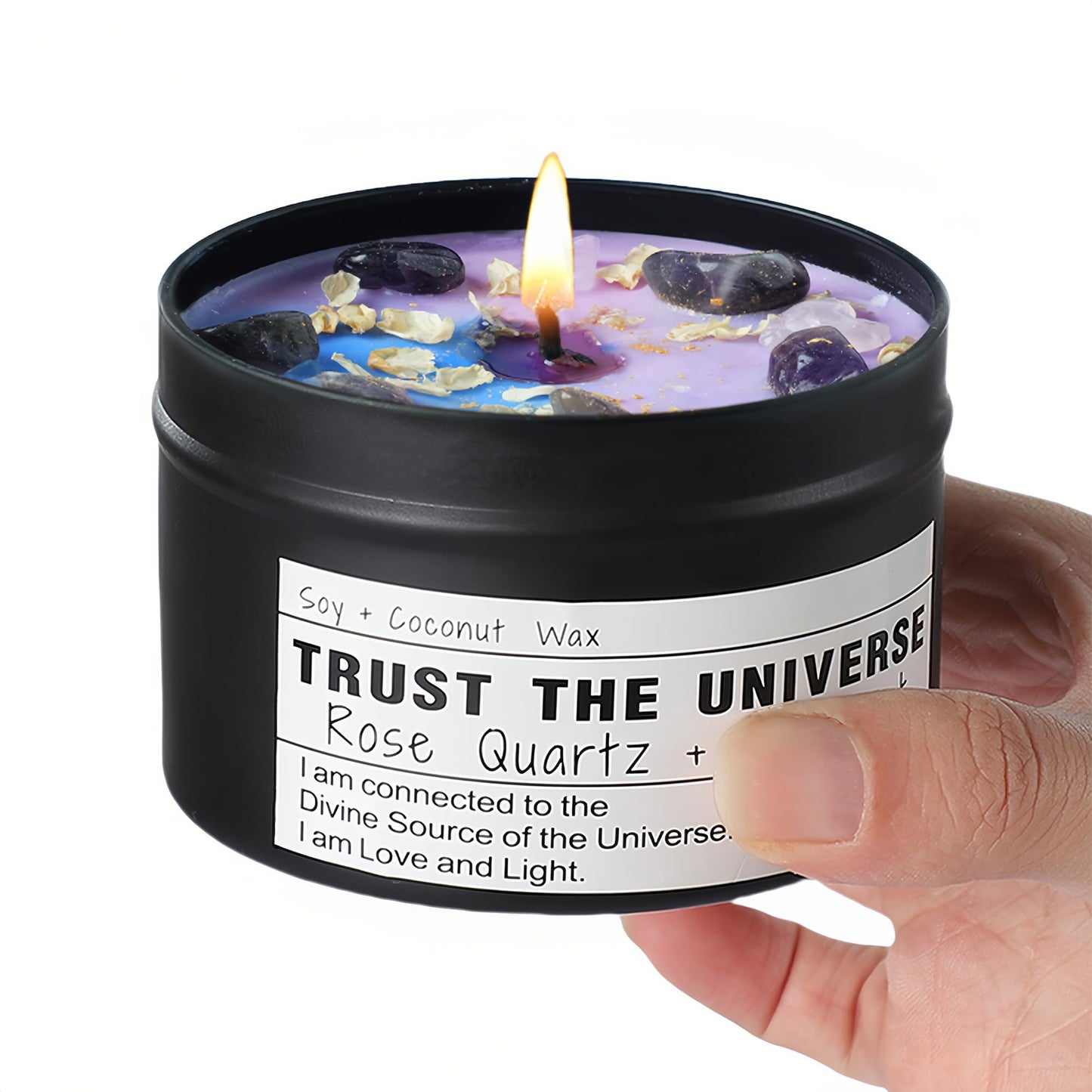 Healing Candles, Manifestation Magical Candles, Energy, Chakras, Law of Attraction, Gifts to Empower Women, Birthday Graduation Gifts, Emotional Support. (Trust The Universe)