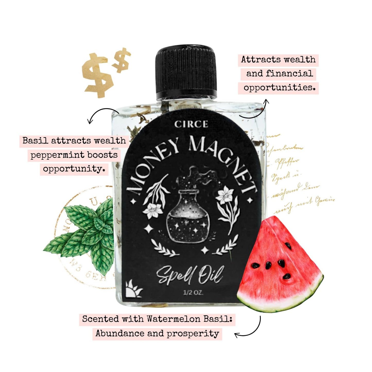 CIRCE Evil Eye Protection Spell Oil - Energy Protection & Defensive Layer - Add to Bath, Use in Rituals, Wear as Fragrance to Align w/Desires- Coconut Oil, Rosemary, Rue, and Hyssop. - 1/2oz