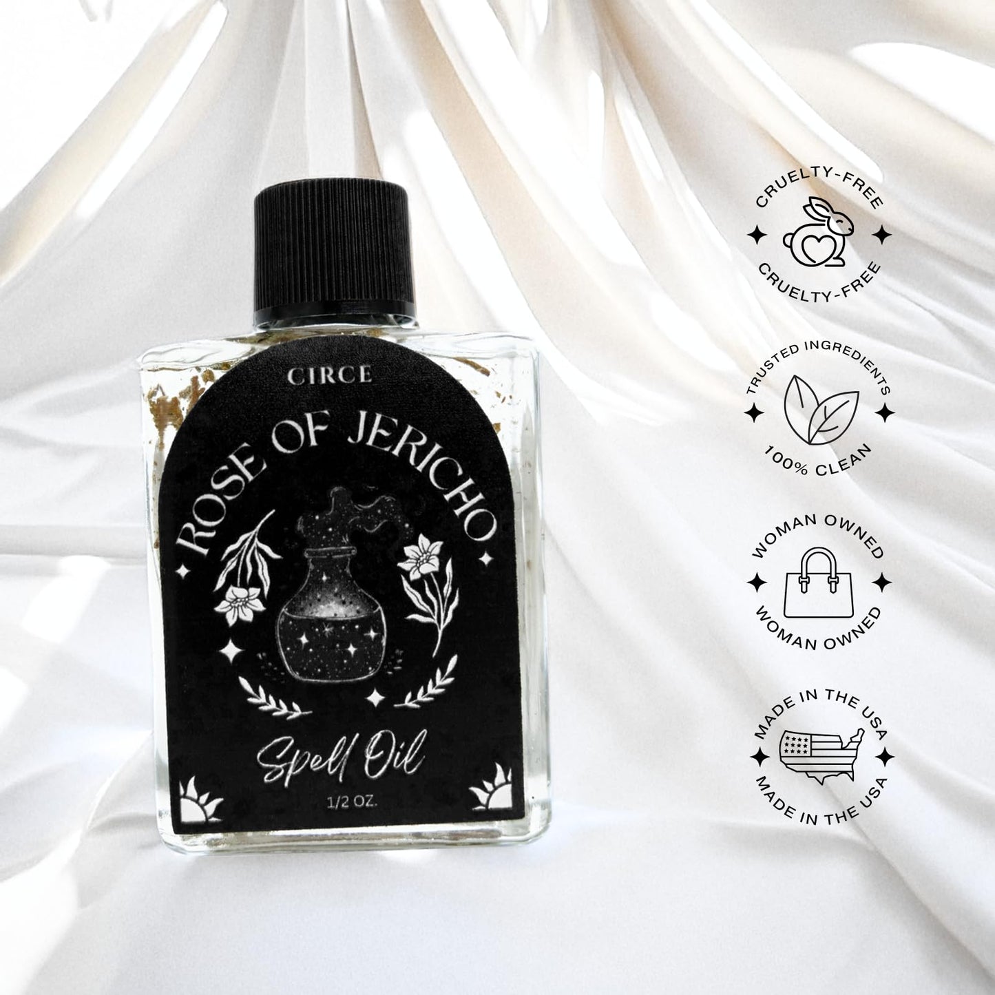 CIRCE Evil Eye Protection Spell Oil - Energy Protection & Defensive Layer - Add to Bath, Use in Rituals, Wear as Fragrance to Align w/Desires- Coconut Oil, Rosemary, Rue, and Hyssop. - 1/2oz