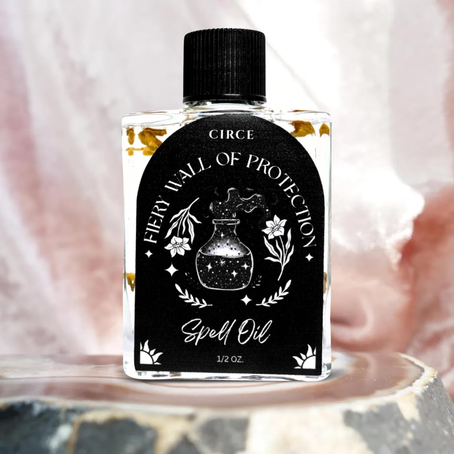 CIRCE Evil Eye Protection Spell Oil - Energy Protection & Defensive Layer - Add to Bath, Use in Rituals, Wear as Fragrance to Align w/Desires- Coconut Oil, Rosemary, Rue, and Hyssop. - 1/2oz