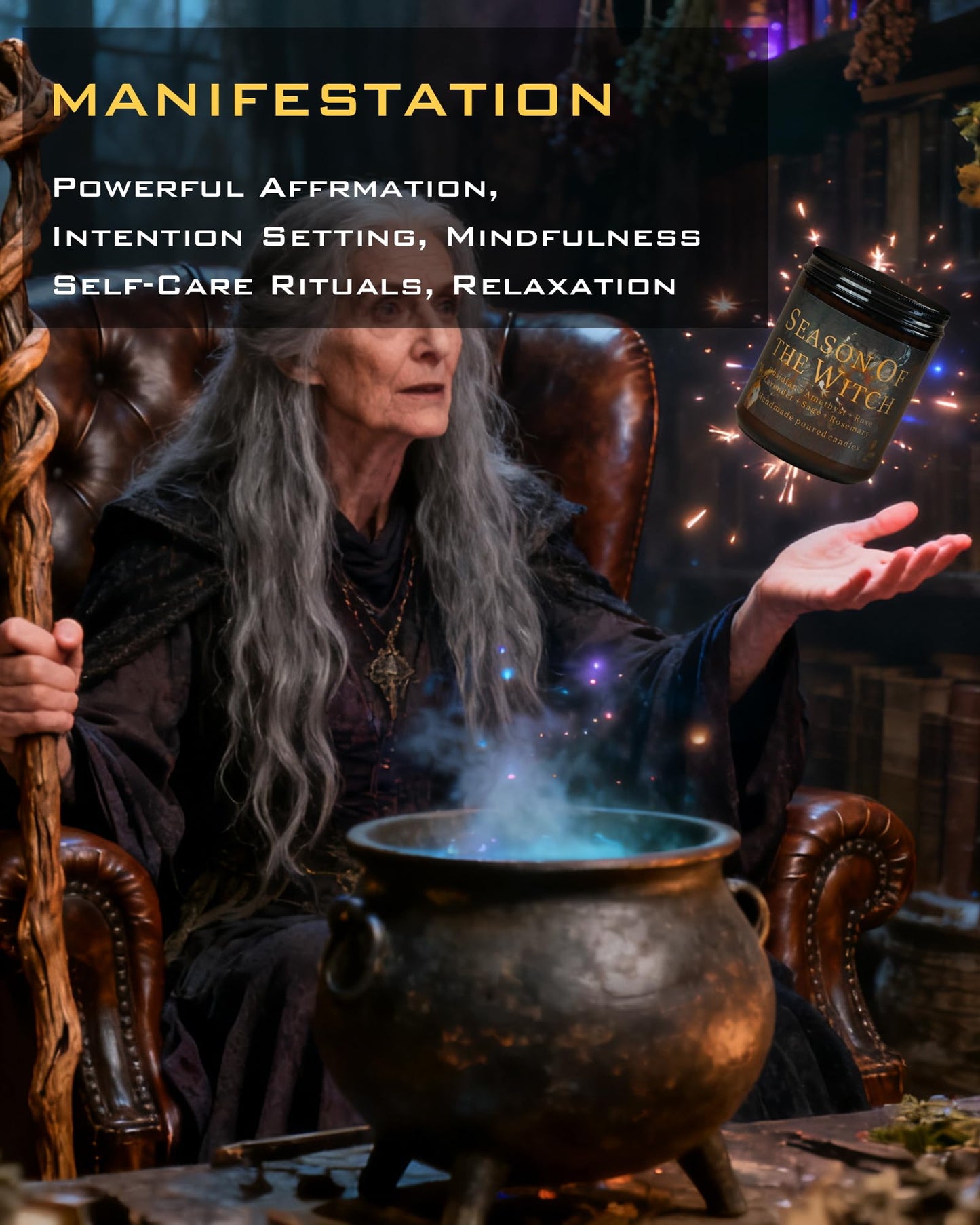 Natural Crystal Candle,Abundance, Crystal Ritual, Spiritual, Money Prosperity, Candle Spell.(Abundance)
