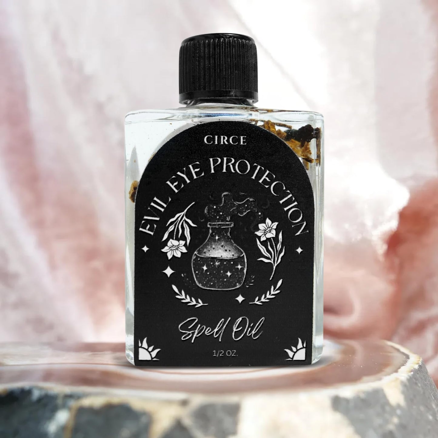 CIRCE Evil Eye Protection Spell Oil - Energy Protection & Defensive Layer - Add to Bath, Use in Rituals, Wear as Fragrance to Align w/Desires- Coconut Oil, Rosemary, Rue, and Hyssop. - 1/2oz
