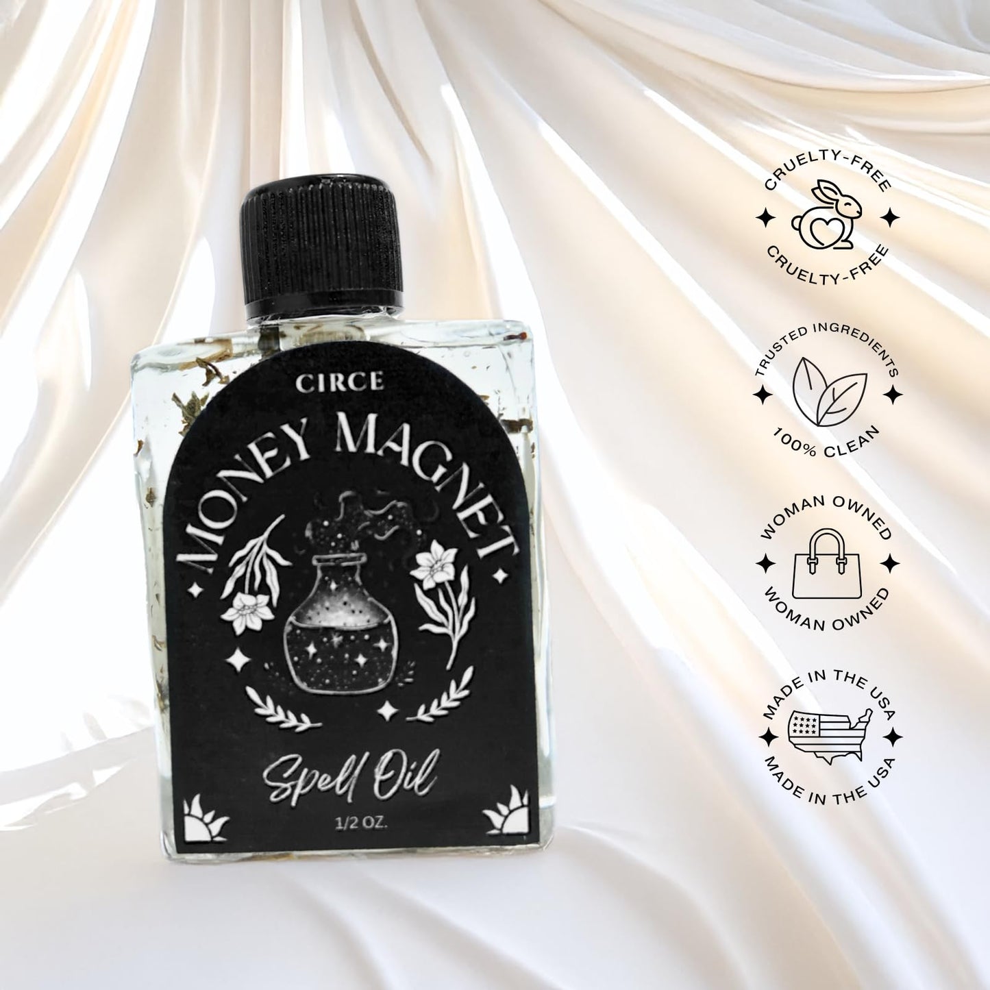 CIRCE Evil Eye Protection Spell Oil - Energy Protection & Defensive Layer - Add to Bath, Use in Rituals, Wear as Fragrance to Align w/Desires- Coconut Oil, Rosemary, Rue, and Hyssop. - 1/2oz