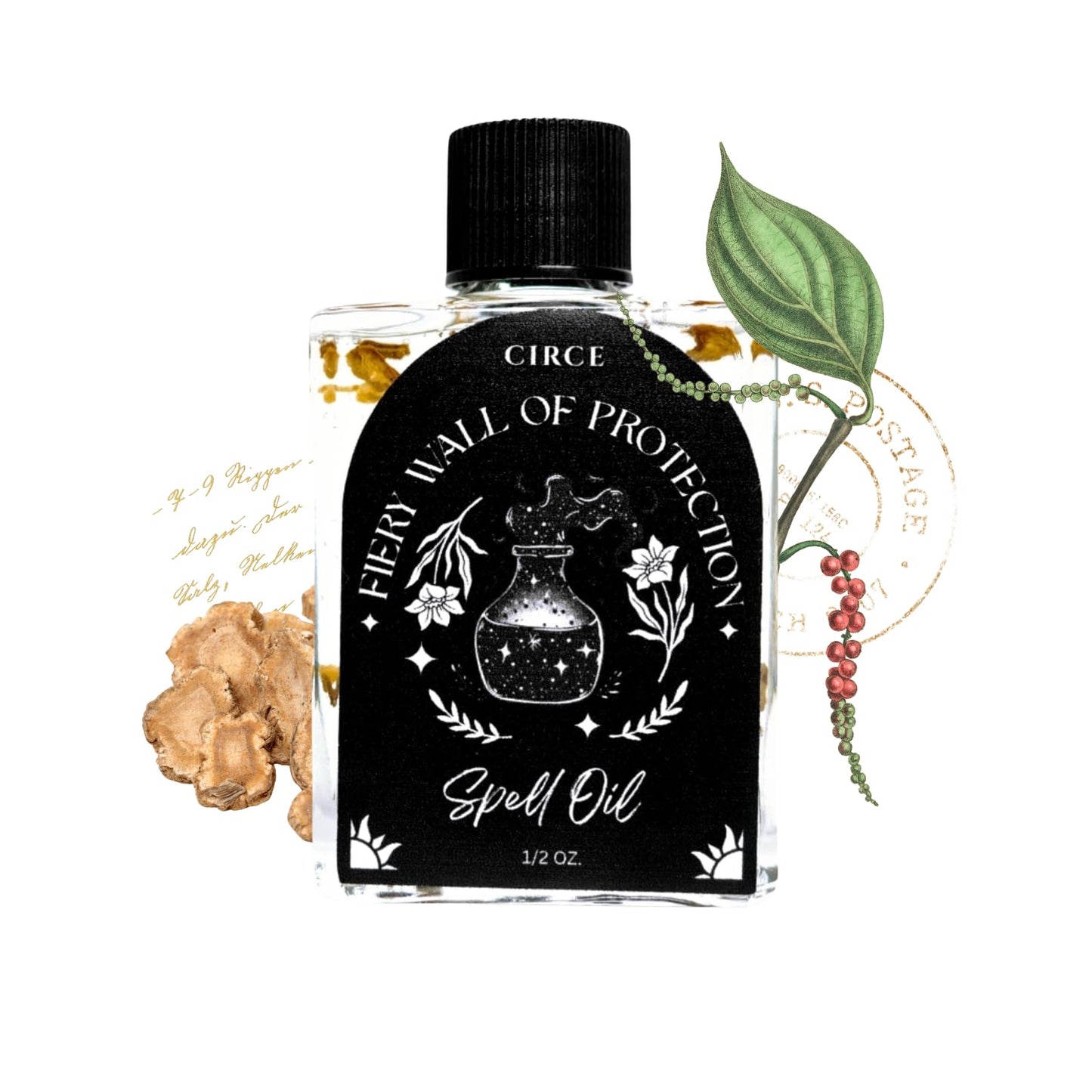 CIRCE Evil Eye Protection Spell Oil - Energy Protection & Defensive Layer - Add to Bath, Use in Rituals, Wear as Fragrance to Align w/Desires- Coconut Oil, Rosemary, Rue, and Hyssop. - 1/2oz