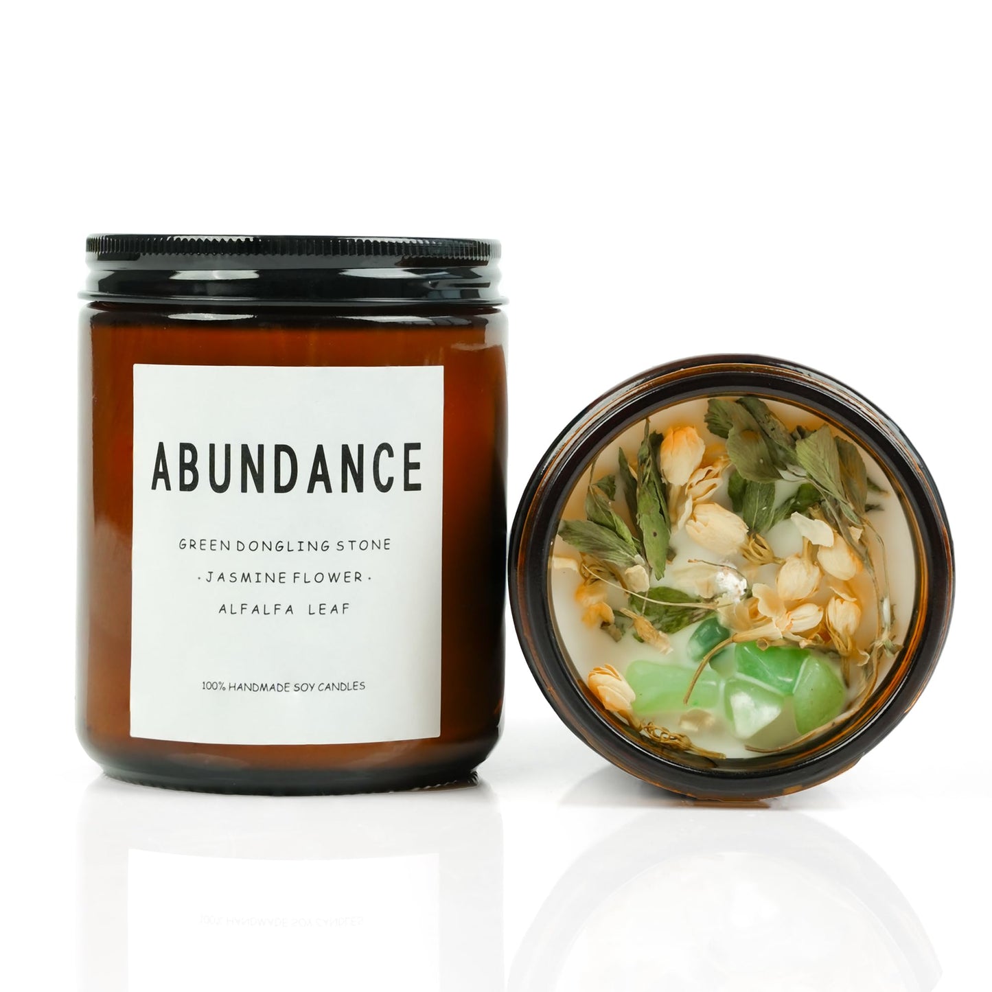 Natural Crystal Candle,Abundance, Crystal Ritual, Spiritual, Money Prosperity, Candle Spell.(Abundance)