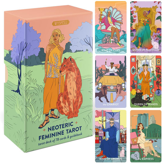 Wyspell Feminine Tarot Cards with Meanings on Them - Modern Tarot Deck with Guide Book - Beginner Friendly - Beautiful & Unique Tarot Decks