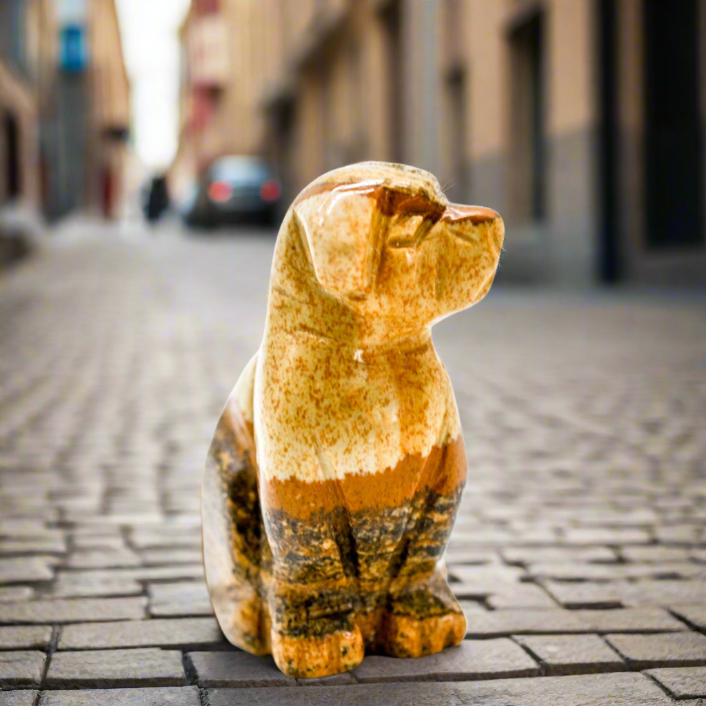 Mini Crystal Carved Dogs