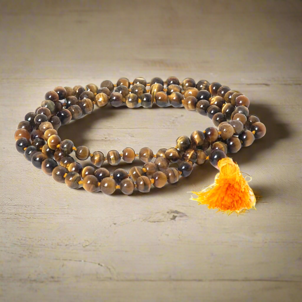 Handmade Prayer Mala Beads - Tiger Eye - 108 Prayer Beads