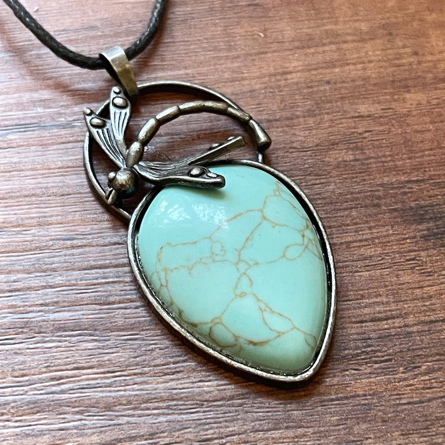 Peace Love Bling - Dragonfly Gemstone Pendant Necklace