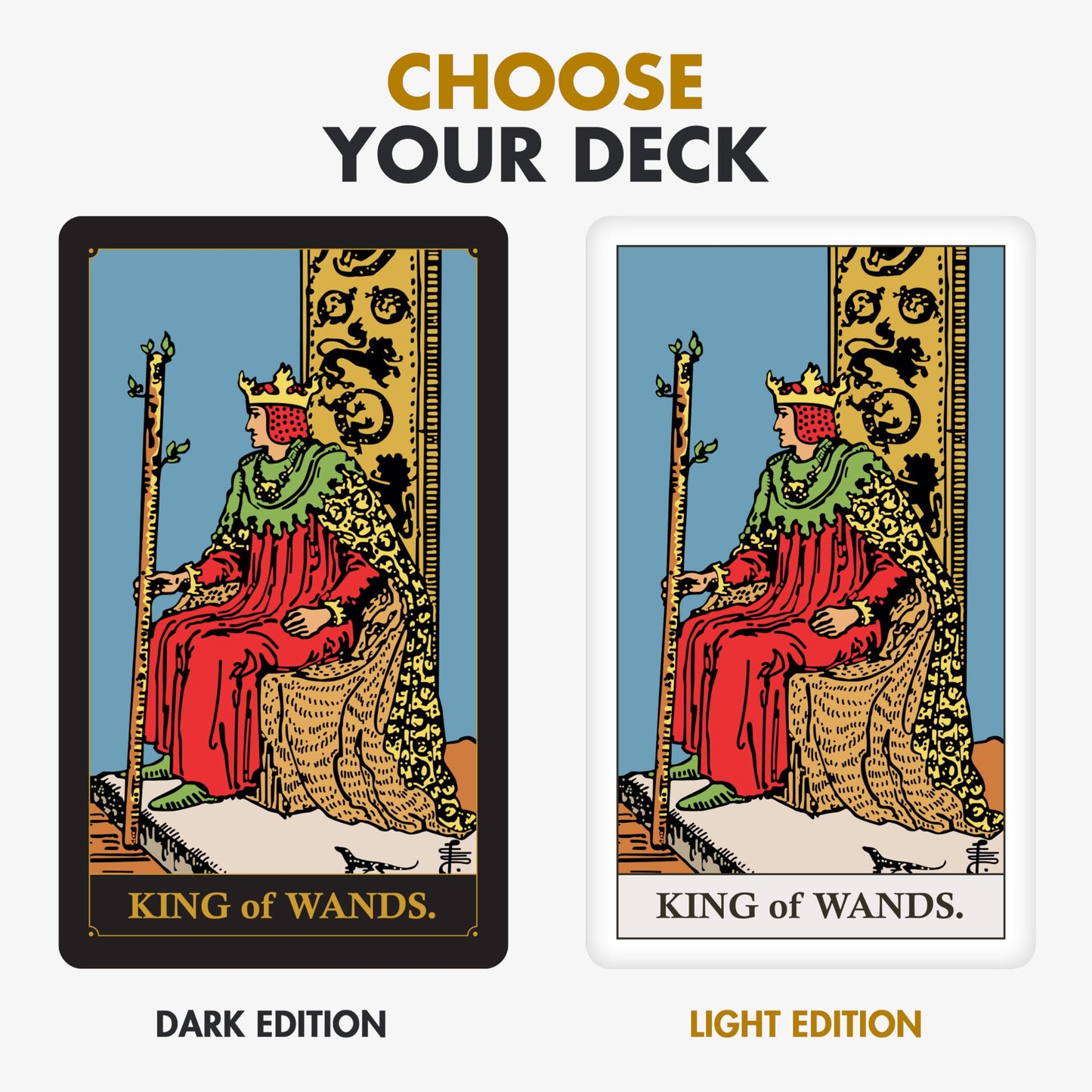 Wyspell Classic Tarot Cards for Beginners - Original Tarot Cards with Guide Book - Beginner Friendly - Traditional Tarot Deck (Dark)