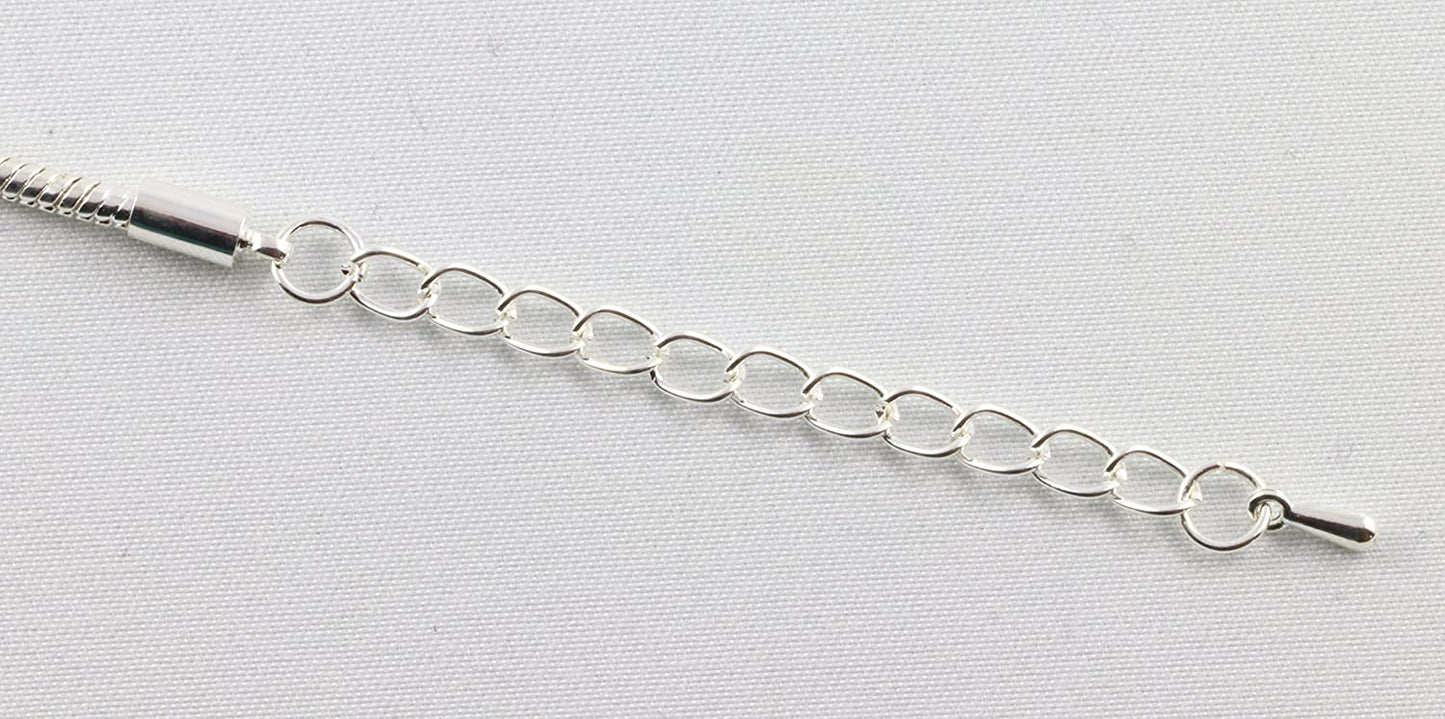 Moon with Moon and Stars on it Snake Chain Charm Bracelet