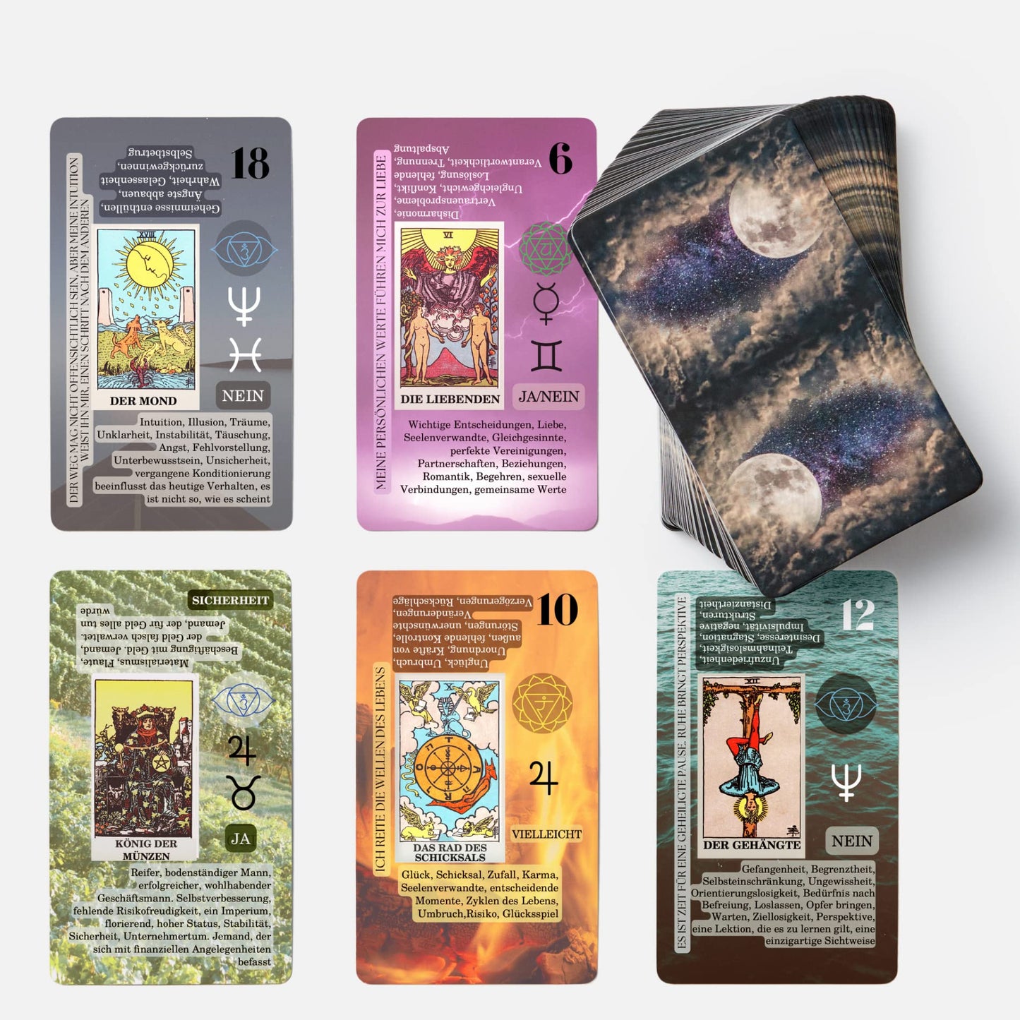 Witchy Cauldron Tarot Cards for Beginners with Meanings on Each Card — 78 Card Learning Tarot Deck with Guidebook, Reversed Meanings, Chakra, Zodiac & Planetary Symbols | Rider-Waite Style (English)