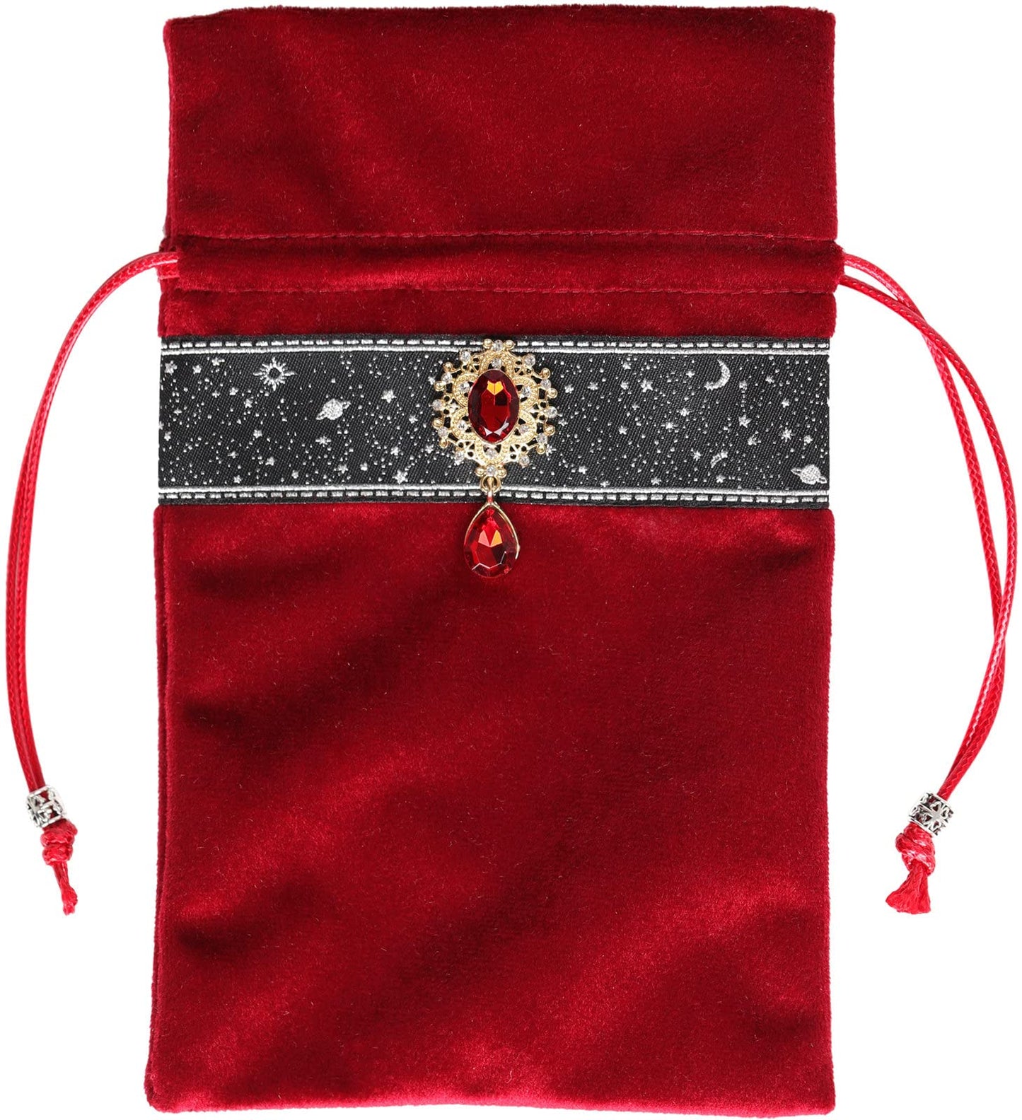 Tarot Cards Bag Divination Tablecloth Star River Lace Thickened Velvet Back Particle Bottom with Tarot Pouch (Green)