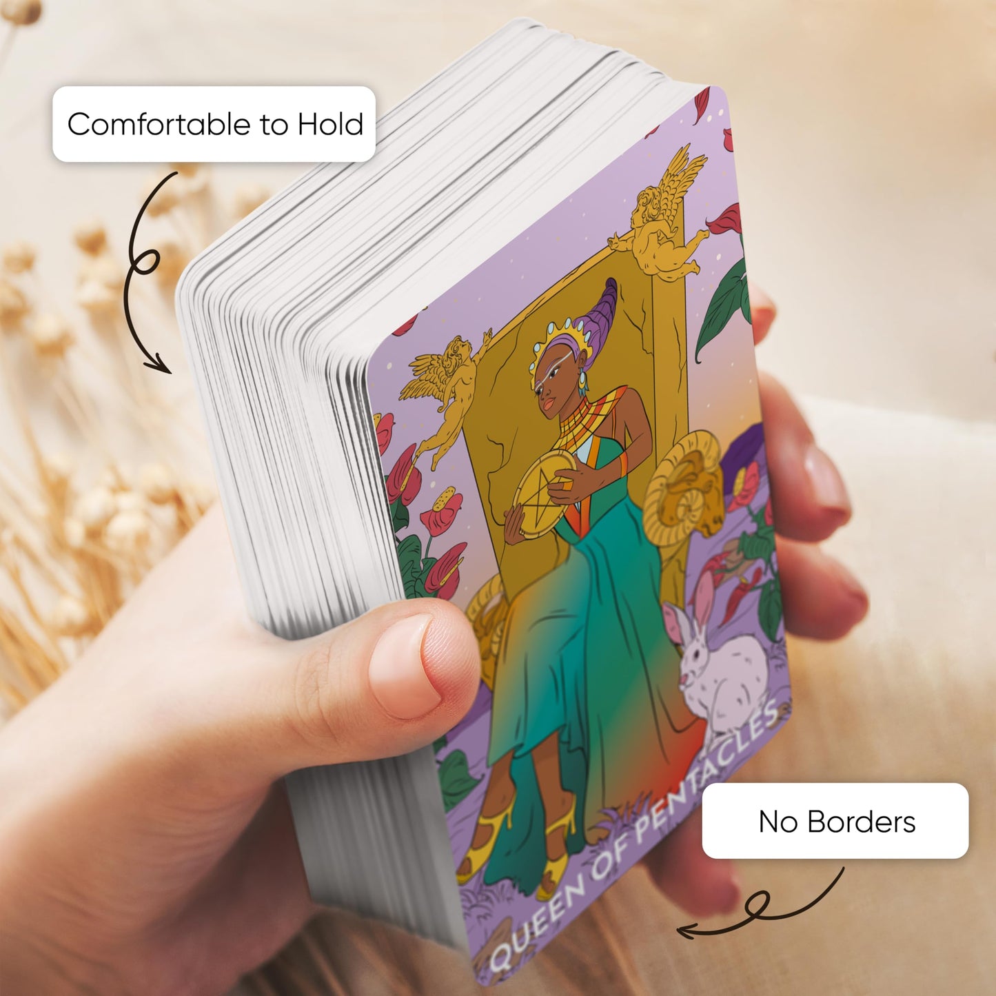 Wyspell Feminine Tarot Cards with Meanings on Them - Modern Tarot Deck with Guide Book - Beginner Friendly - Beautiful & Unique Tarot Decks