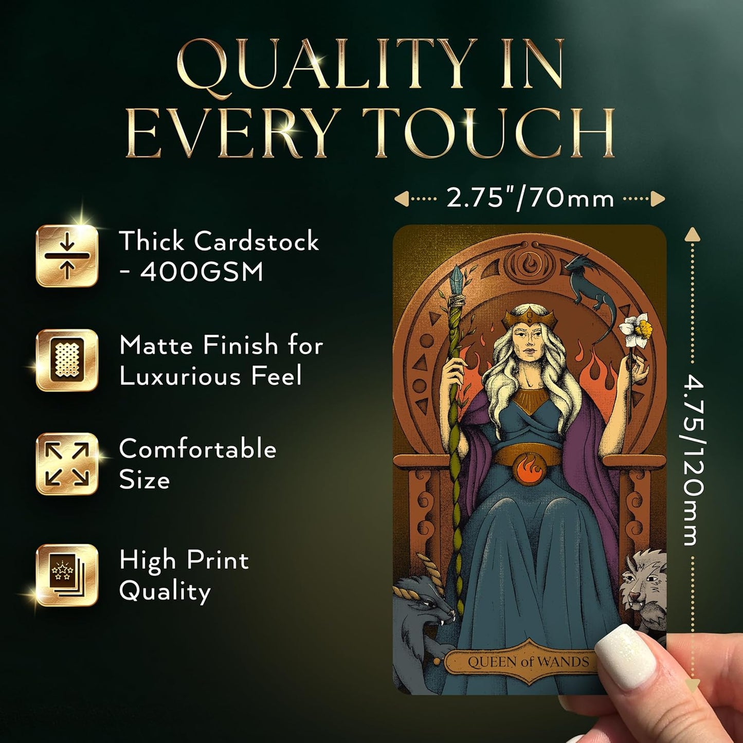 Wyspell Tarot Cards with Guide Book - Sacred Witch Unique Tarot Deck for Beginners - Traditional Symbolism - Beautiful & Modern Tarot Decks