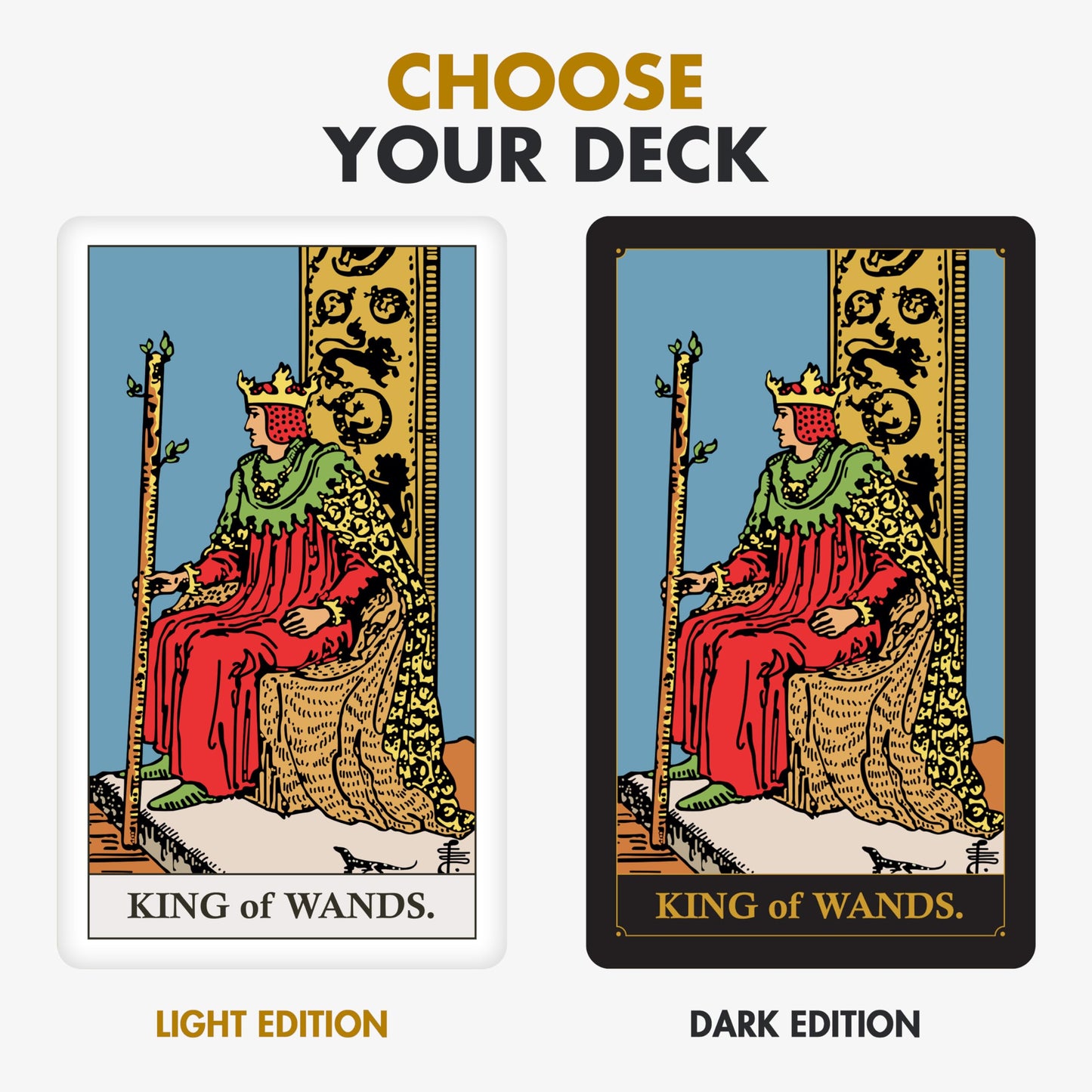 Wyspell Classic Tarot Cards for Beginners - Original Tarot Cards with Guide Book - Beginner Friendly - Traditional Tarot Deck (Dark)