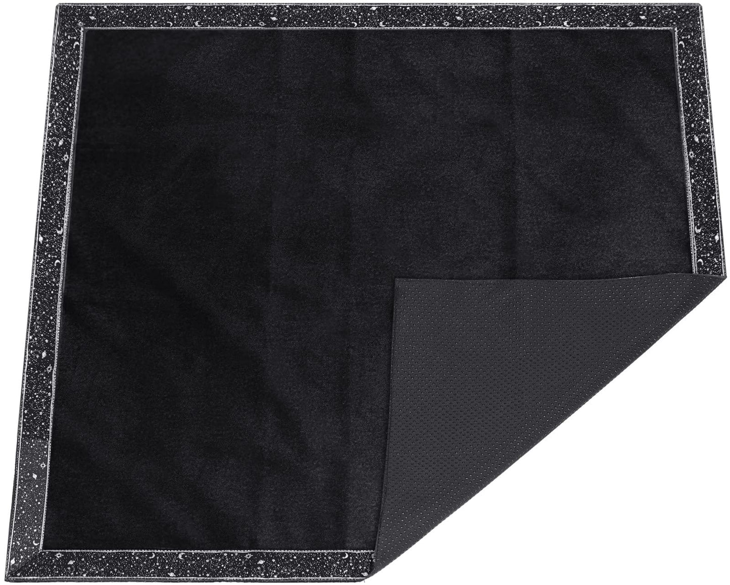 Tarot Cards Bag Divination Tablecloth Star River Lace Thickened Velvet Back Particle Bottom with Tarot Pouch (Green)