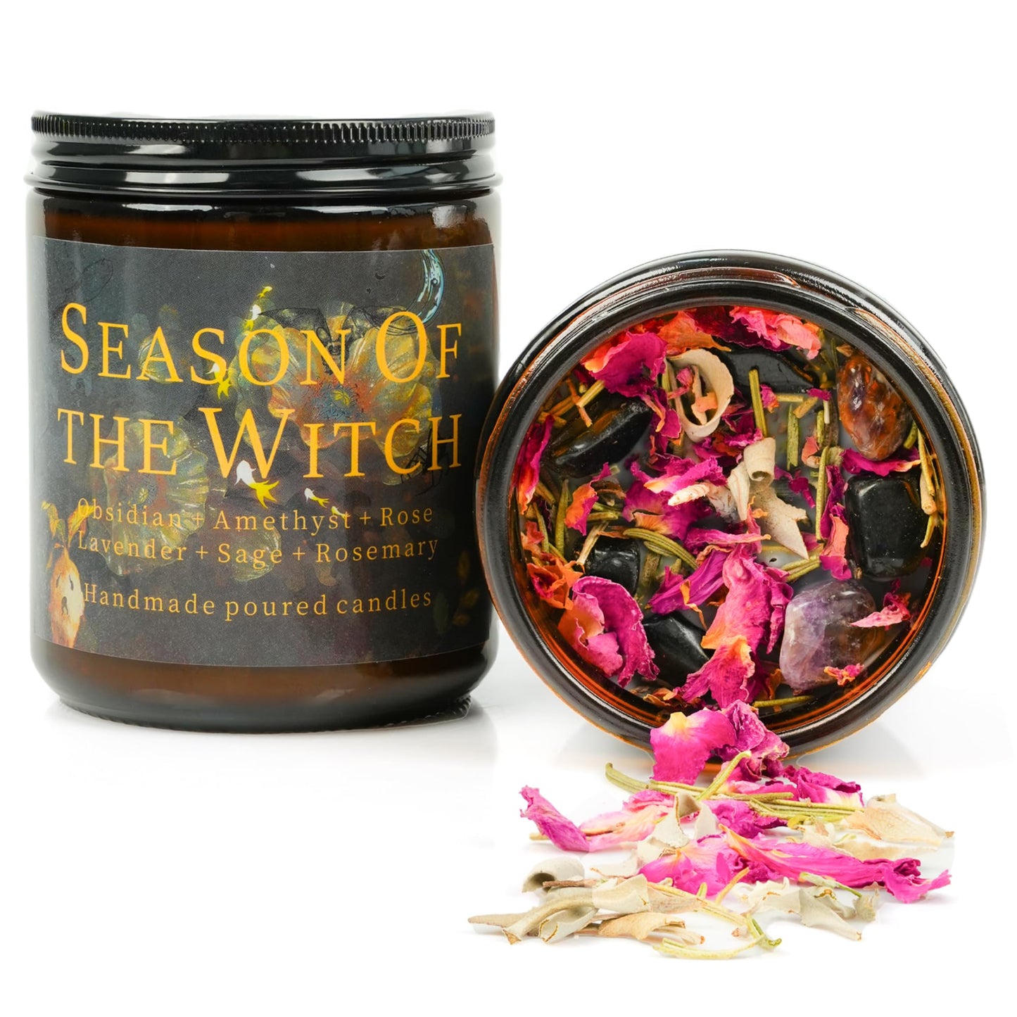 Natural Crystal Candle,Abundance, Crystal Ritual, Spiritual, Money Prosperity, Candle Spell.(Abundance)