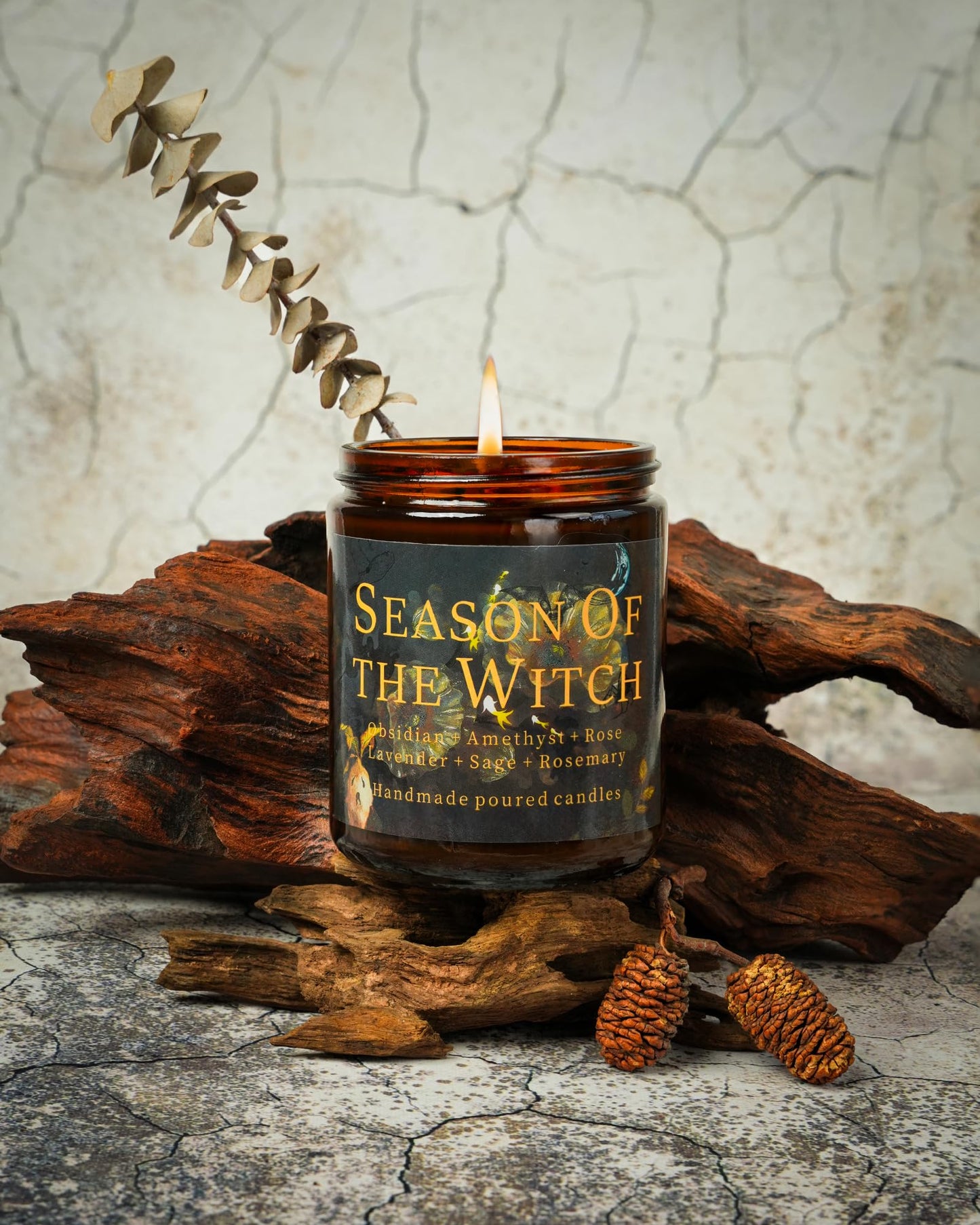 Natural Crystal Candle,Abundance, Crystal Ritual, Spiritual, Money Prosperity, Candle Spell.(Abundance)