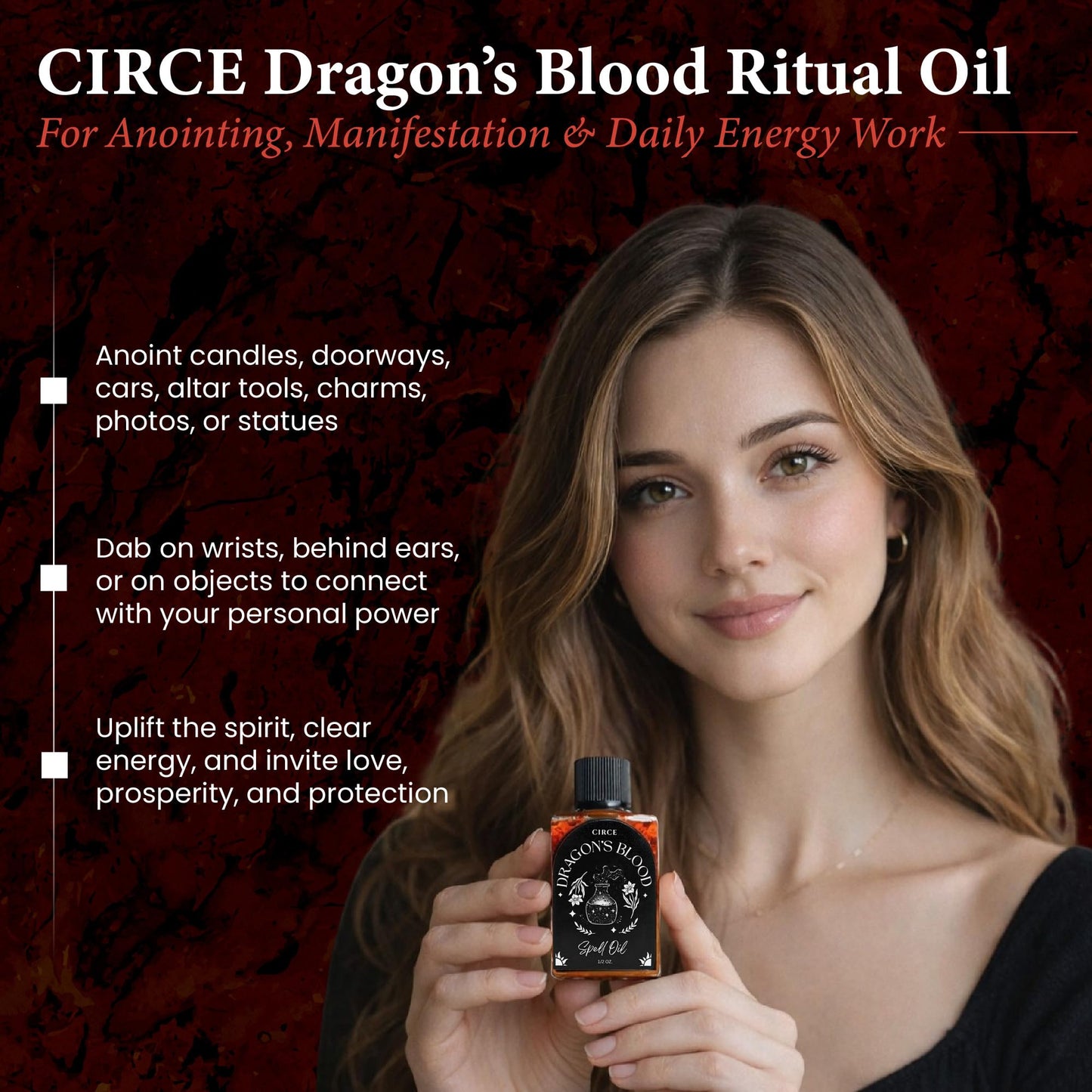 CIRCE Evil Eye Protection Spell Oil - Energy Protection & Defensive Layer - Add to Bath, Use in Rituals, Wear as Fragrance to Align w/Desires- Coconut Oil, Rosemary, Rue, and Hyssop. - 1/2oz