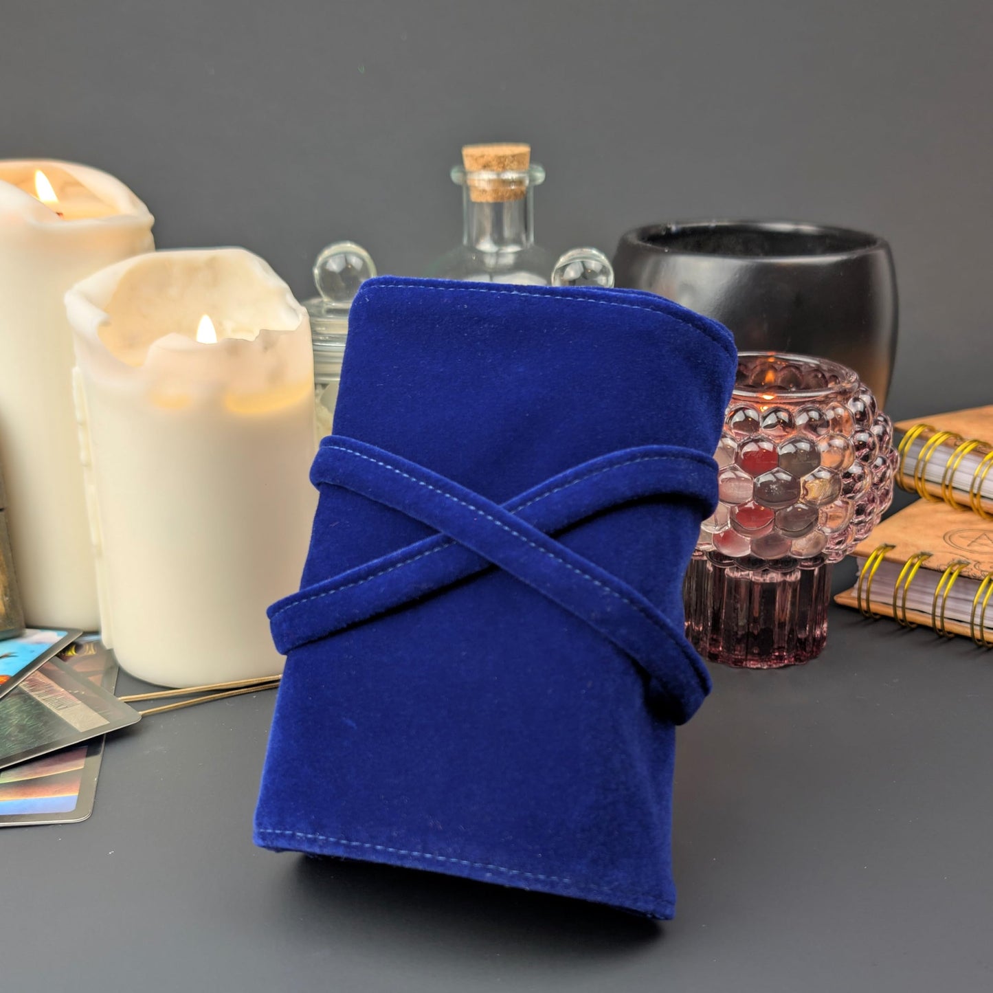 Witchy Cauldron Tarot Learning Set for Beginners: Learning Cards for Beginners, Satin Deck Holder and Journal for with Raider Waite (Blue)