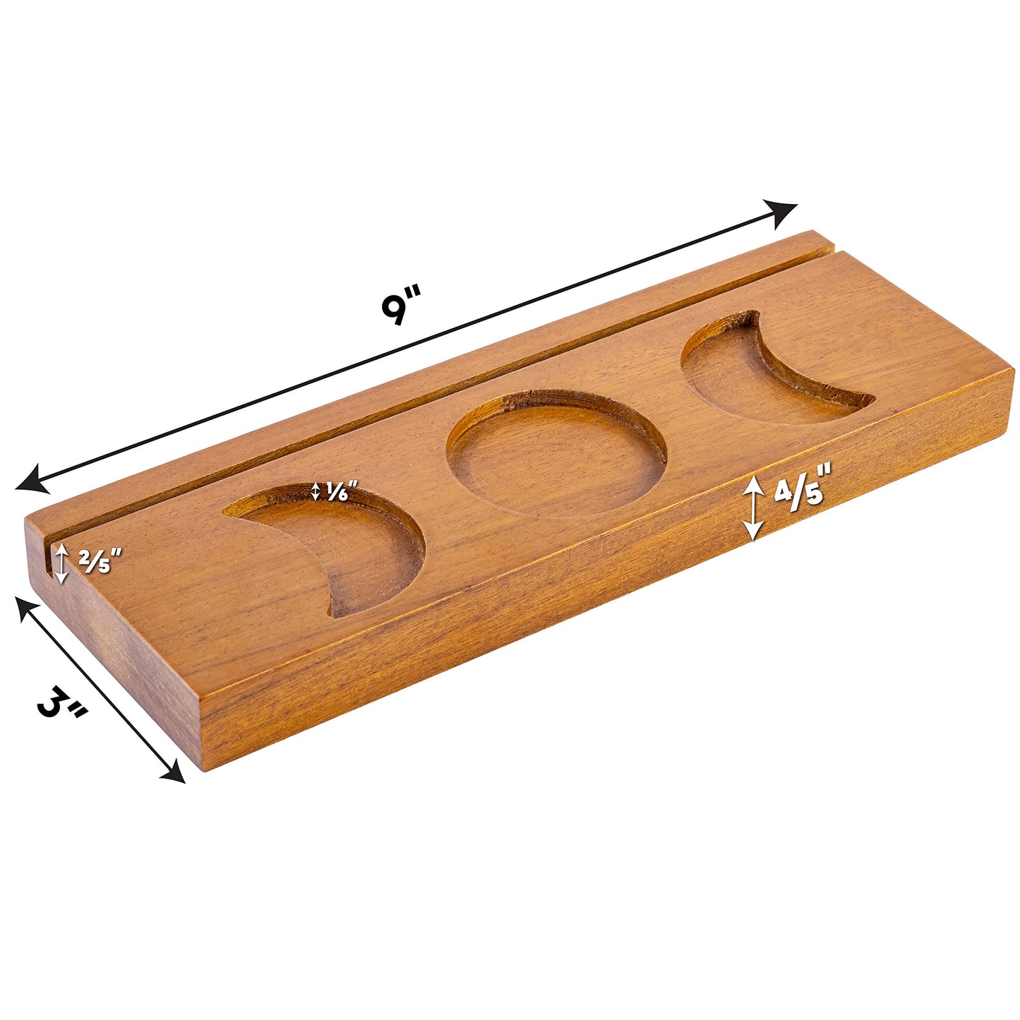 Curawood Tarot Card Holder Stand – 3 Card Display with Etched Moon | Wooden Tarot & Altar Accessory