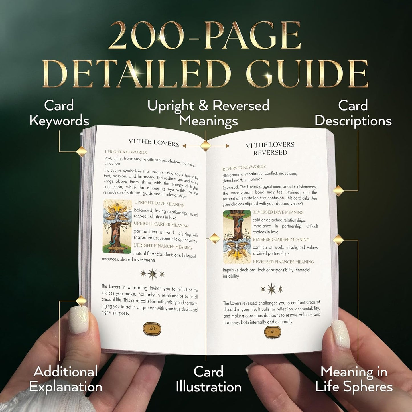 Wyspell Tarot Cards with Guide Book - Sacred Witch Unique Tarot Deck for Beginners - Traditional Symbolism - Beautiful & Modern Tarot Decks