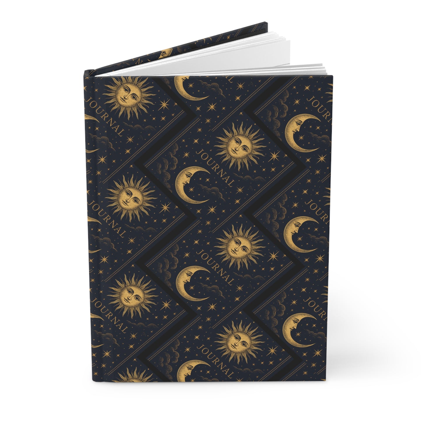 Celestial Hardcover Journal, Moon and Sun Design, Gift for Writers, Boho Journal for Anyone Astrology Art [...]