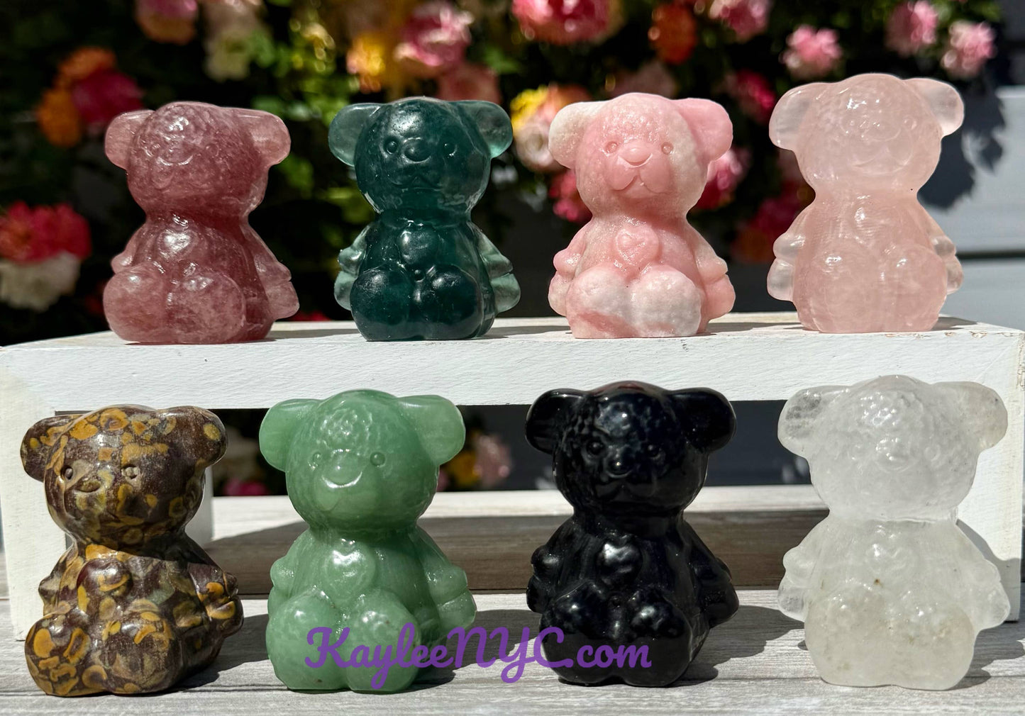 2 INCH Natural Crystal Teddy Bears Healing Energy